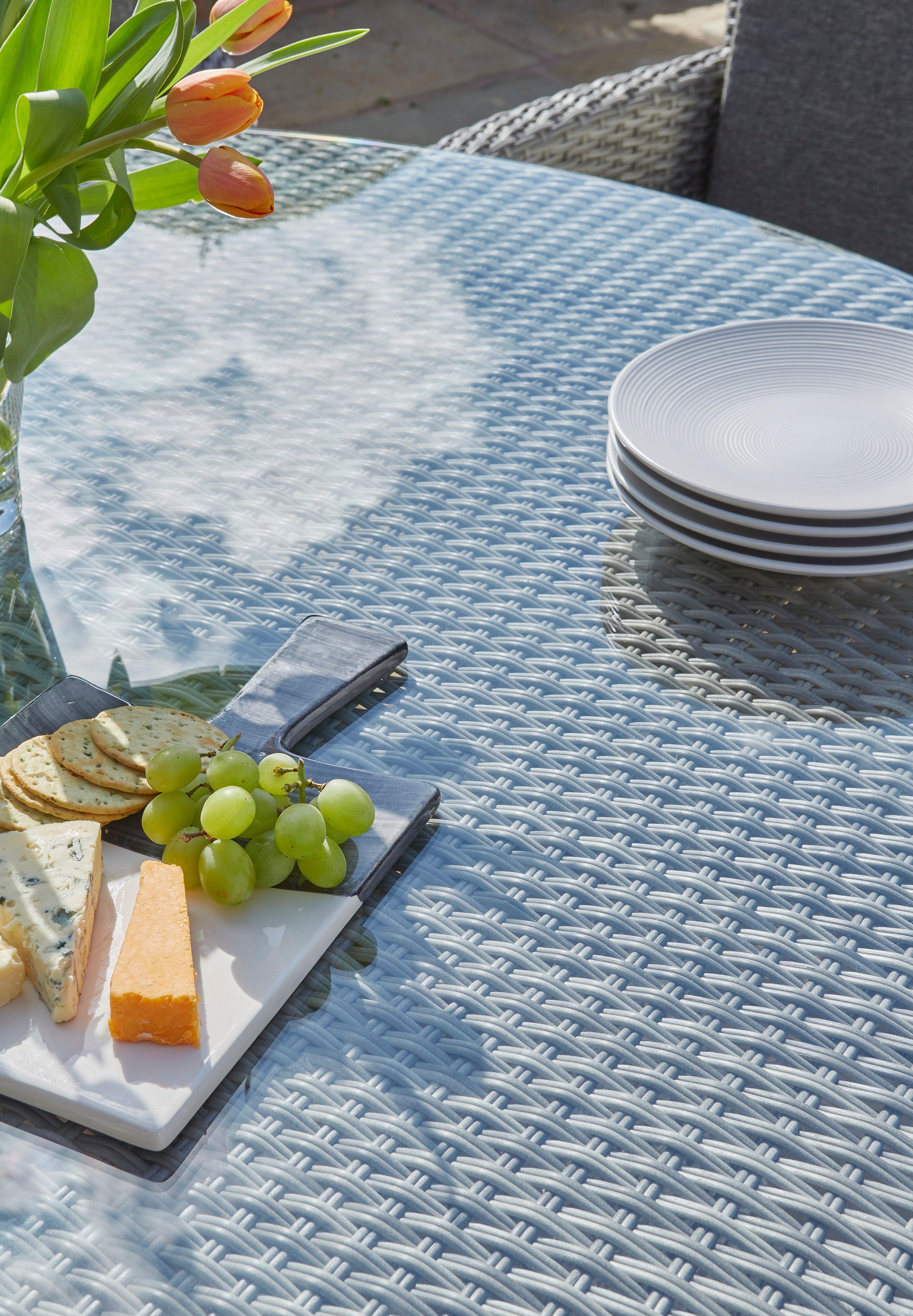 Norfolk Leisure Burnham XL Weave Six Seater Round Dining Set