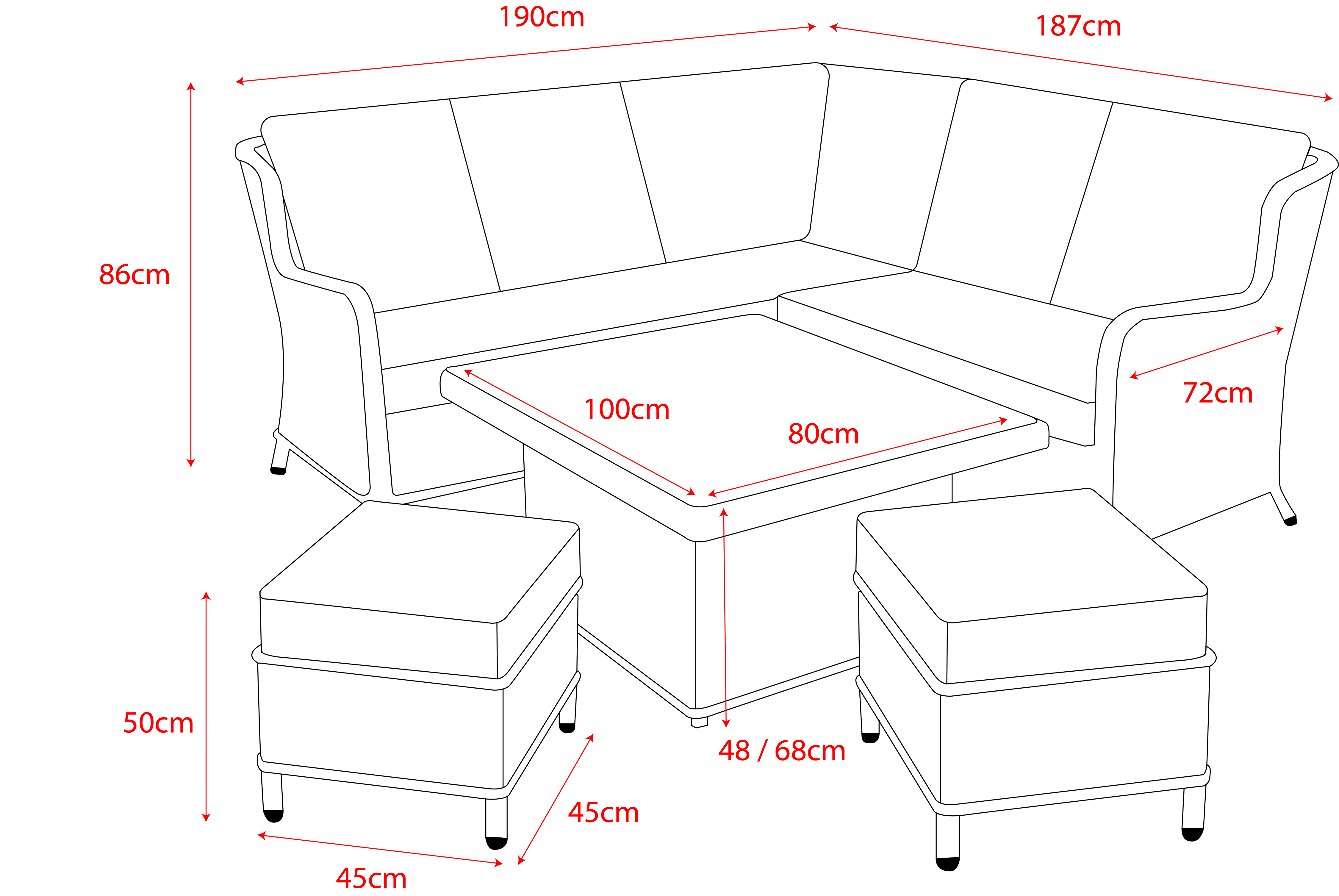Norfolk Leisure Wroxham Mini Modular Garden Sofa Corner Set
