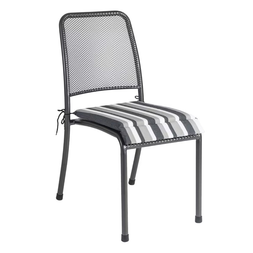 Alexander Rose Portofino Seat Pad Charcoal Stripe