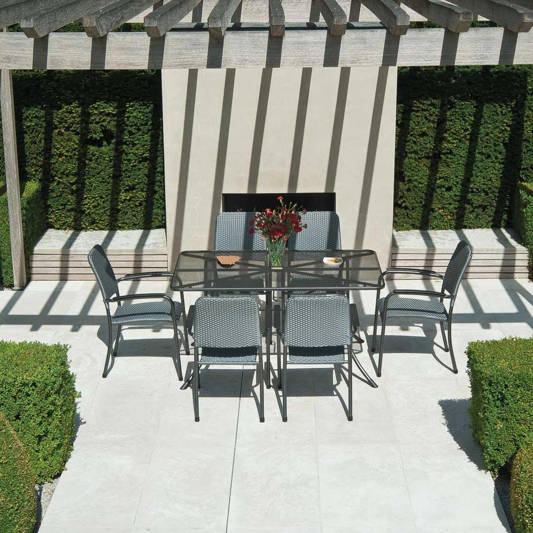 Alexander Rose Portofino Dining Set - Rectangular 6 Seater Woven Chairs