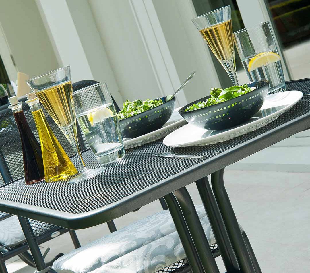 Alexander Rose Portofino Bistro Set - Square 70cm - Mesh Armchairs
