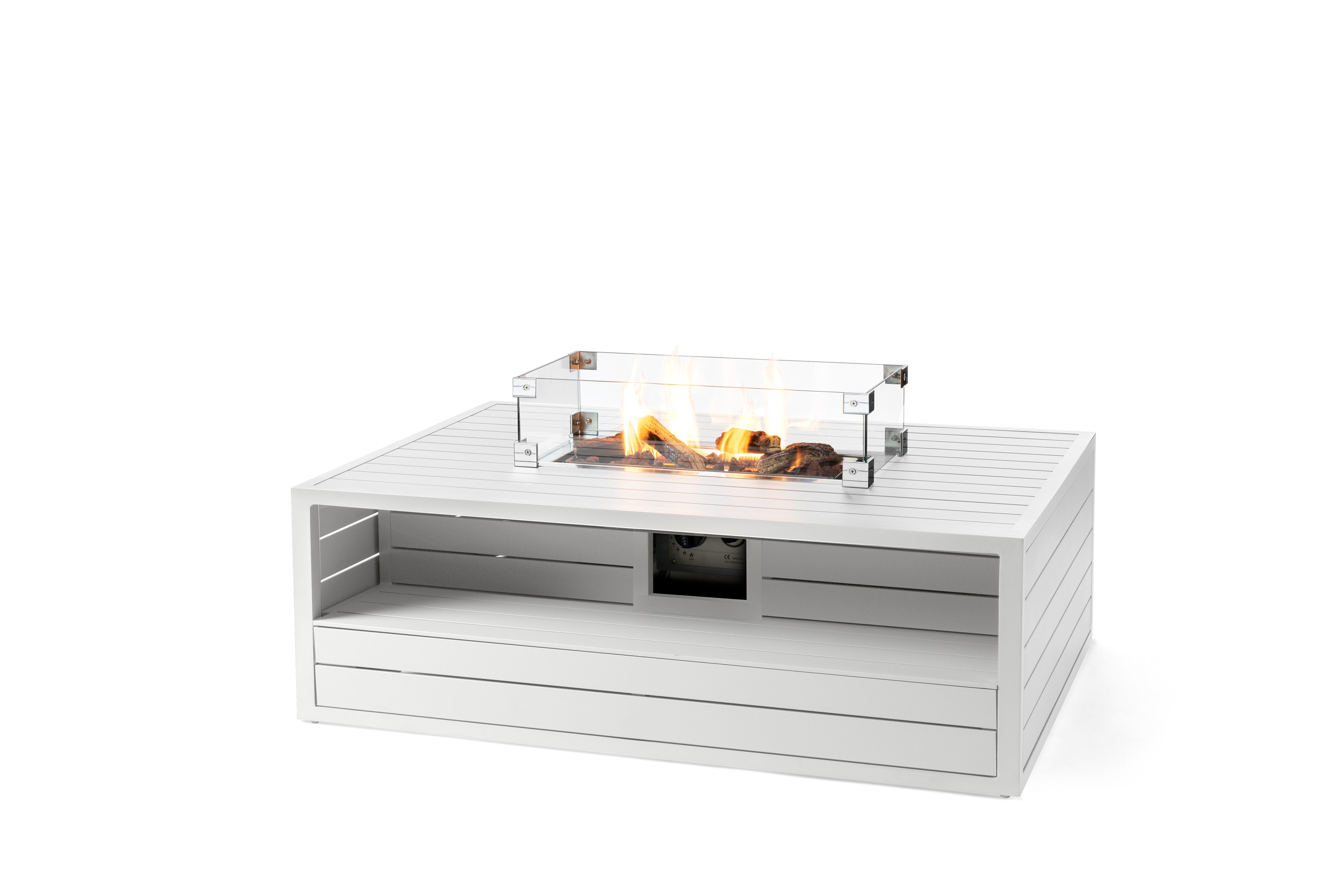 Norfolk Leisure Aluminium Rectangular White Cocoon Patio Heater including Burner and Glass Screen