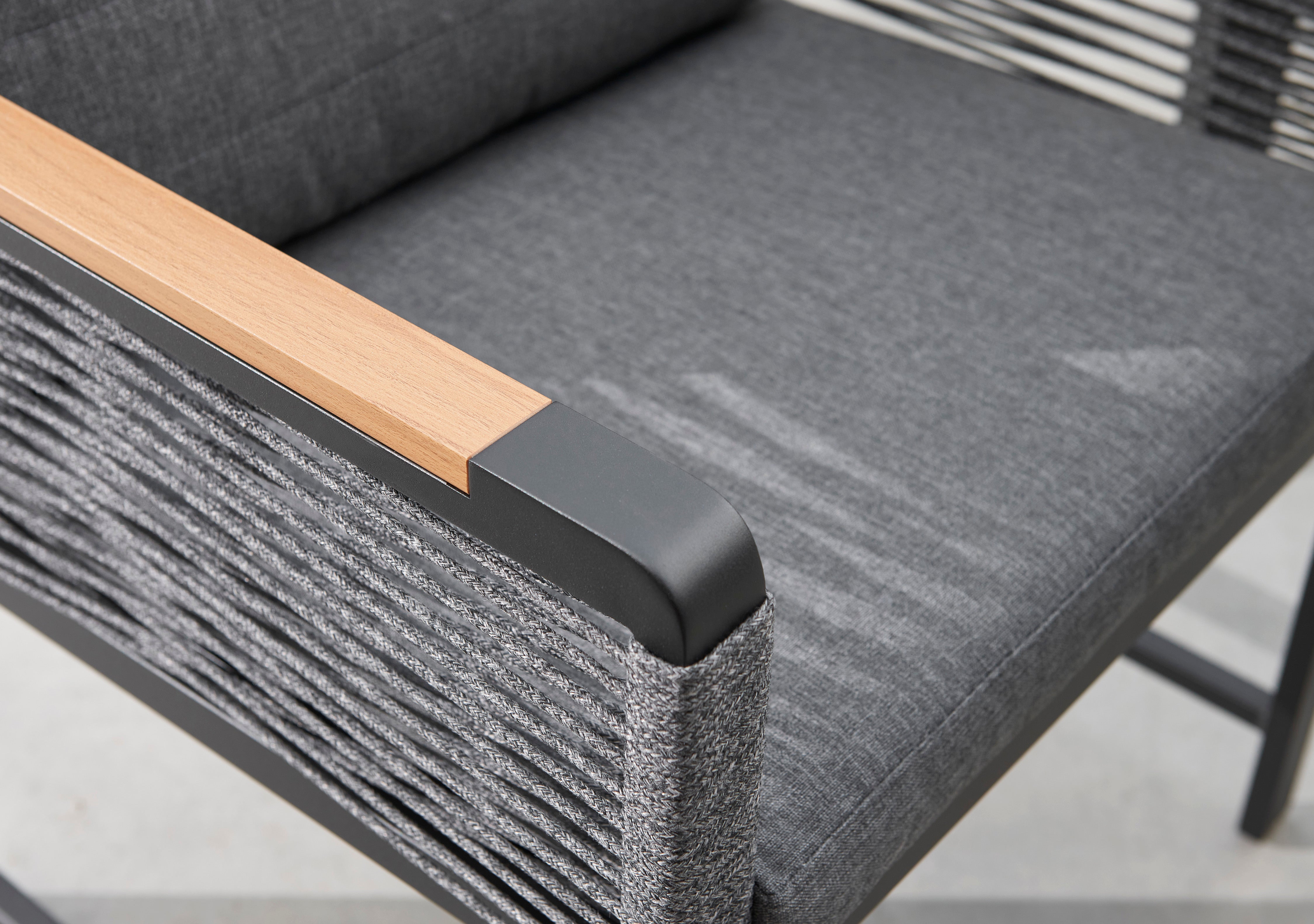 Norfolk Leisure Bellmount Six Seater Rectangular Aluminium and Rope Dining Set