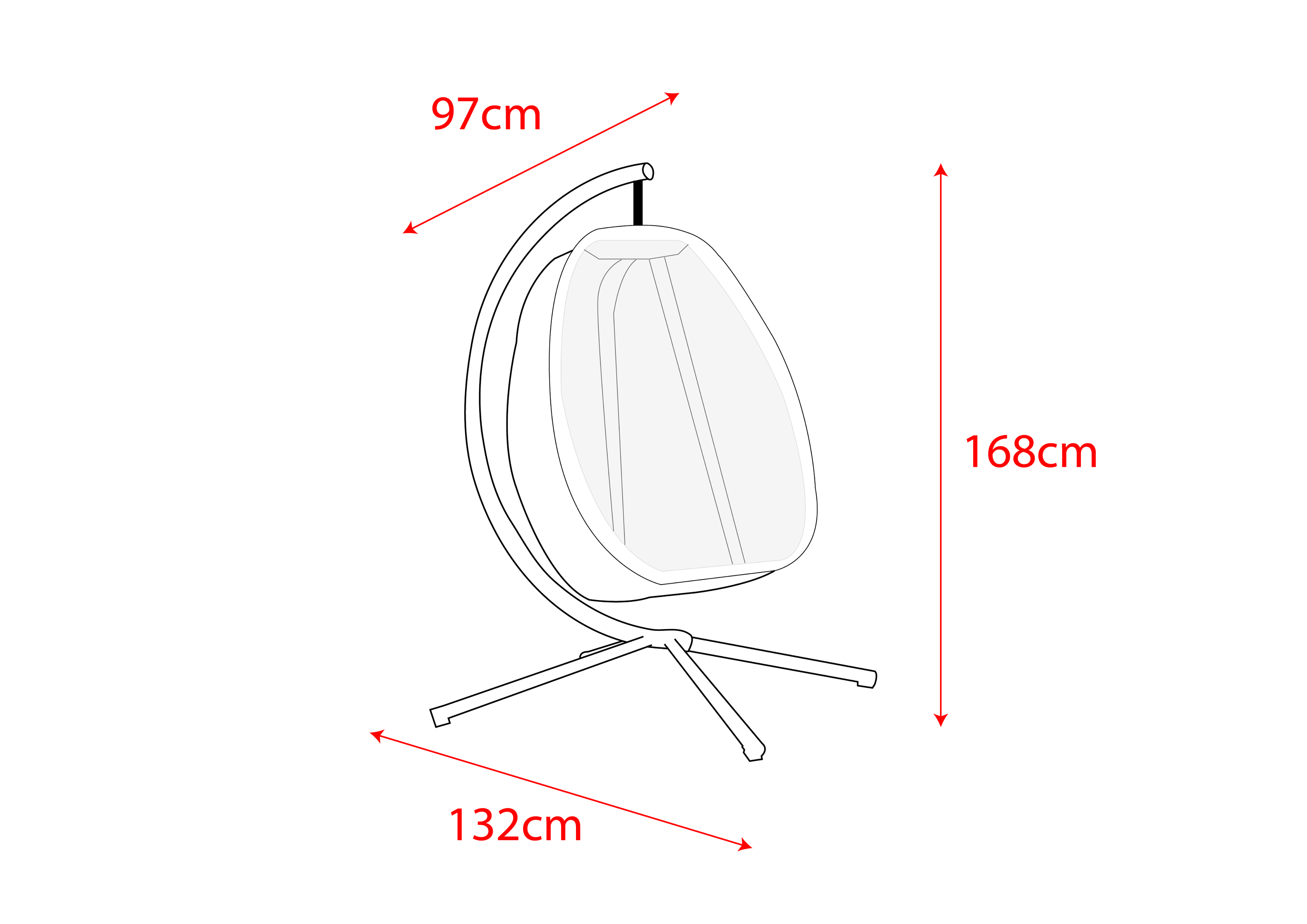 Norfolk Leisure Folding Textilene Hanging Cocoon - Grey