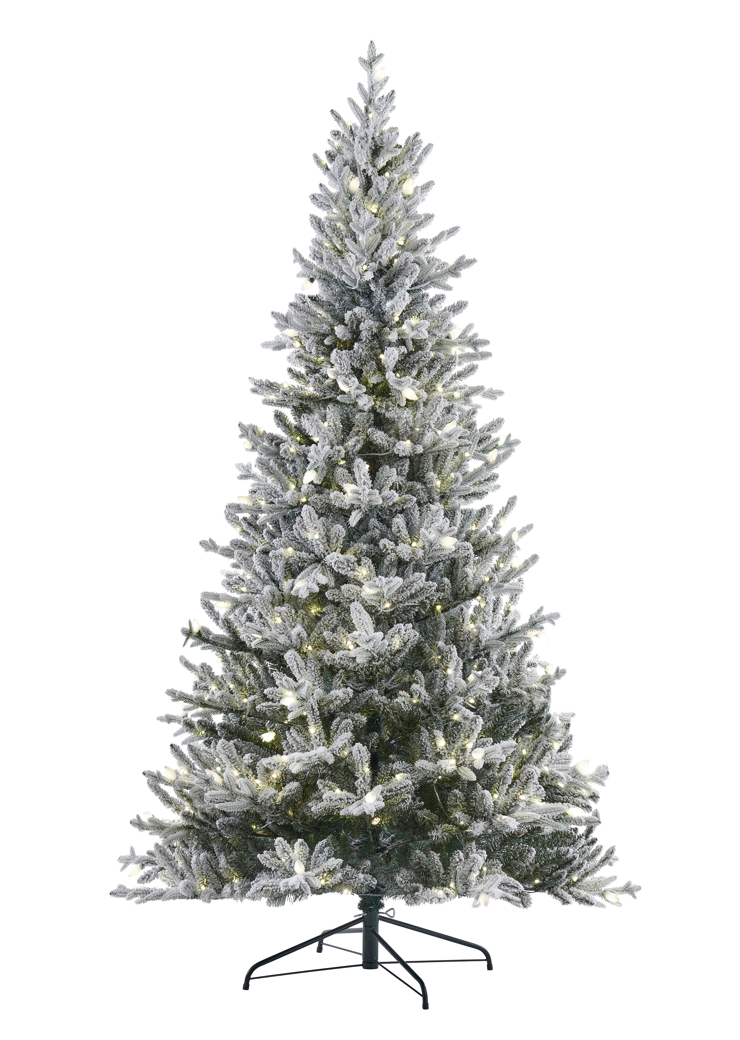 National Tree 7.5ft Frosted Dalton Fir Artificial Christmas Tree with 550 Lights