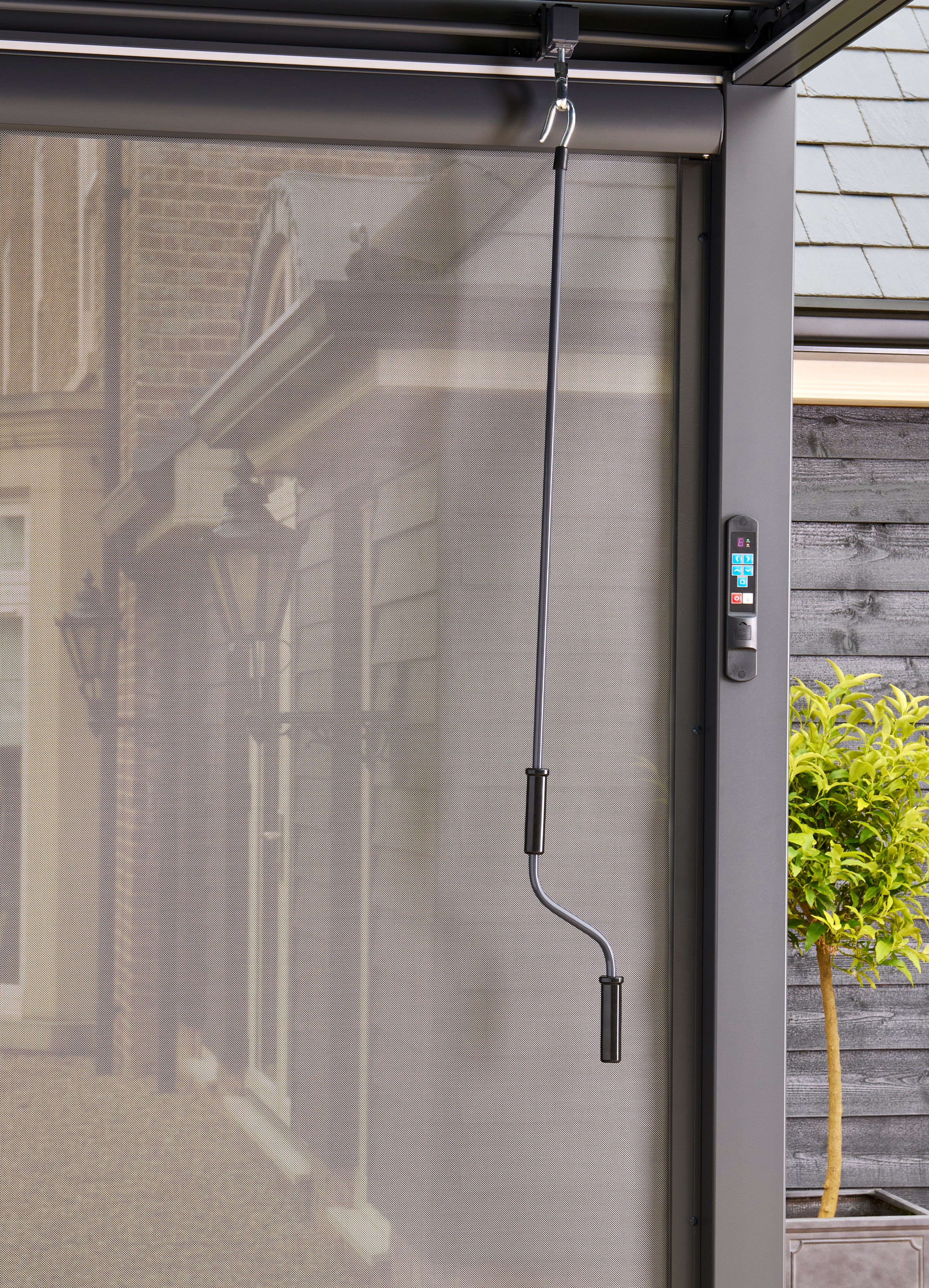 Nexus 3x3m or 4x3m Grey Pergola with Solar LED Lights & 3 Pull Down Screens