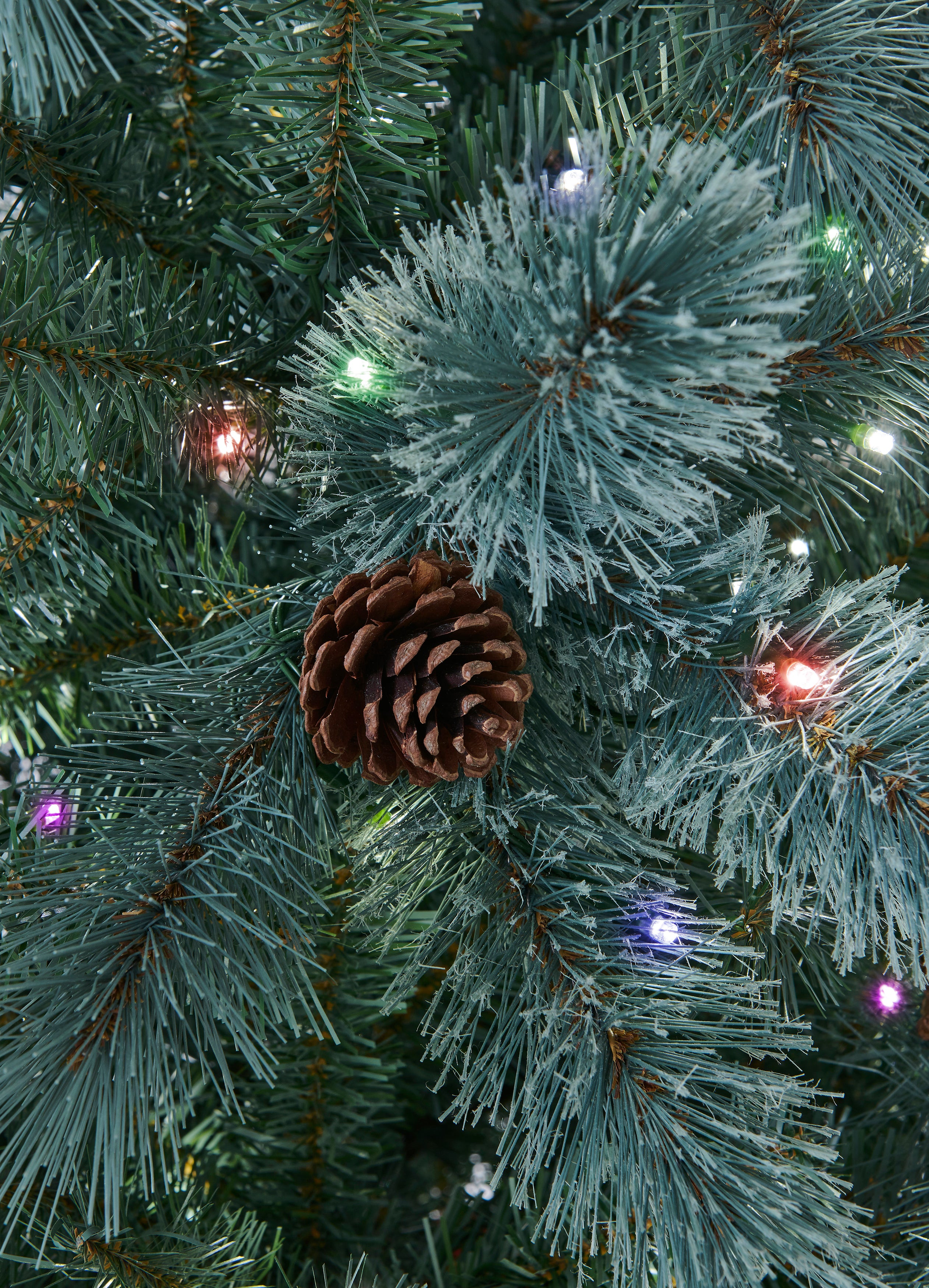 Bosk Heartwood Blue Pine Artificial Christmas Tree with Warm White and Multi Colour Lights