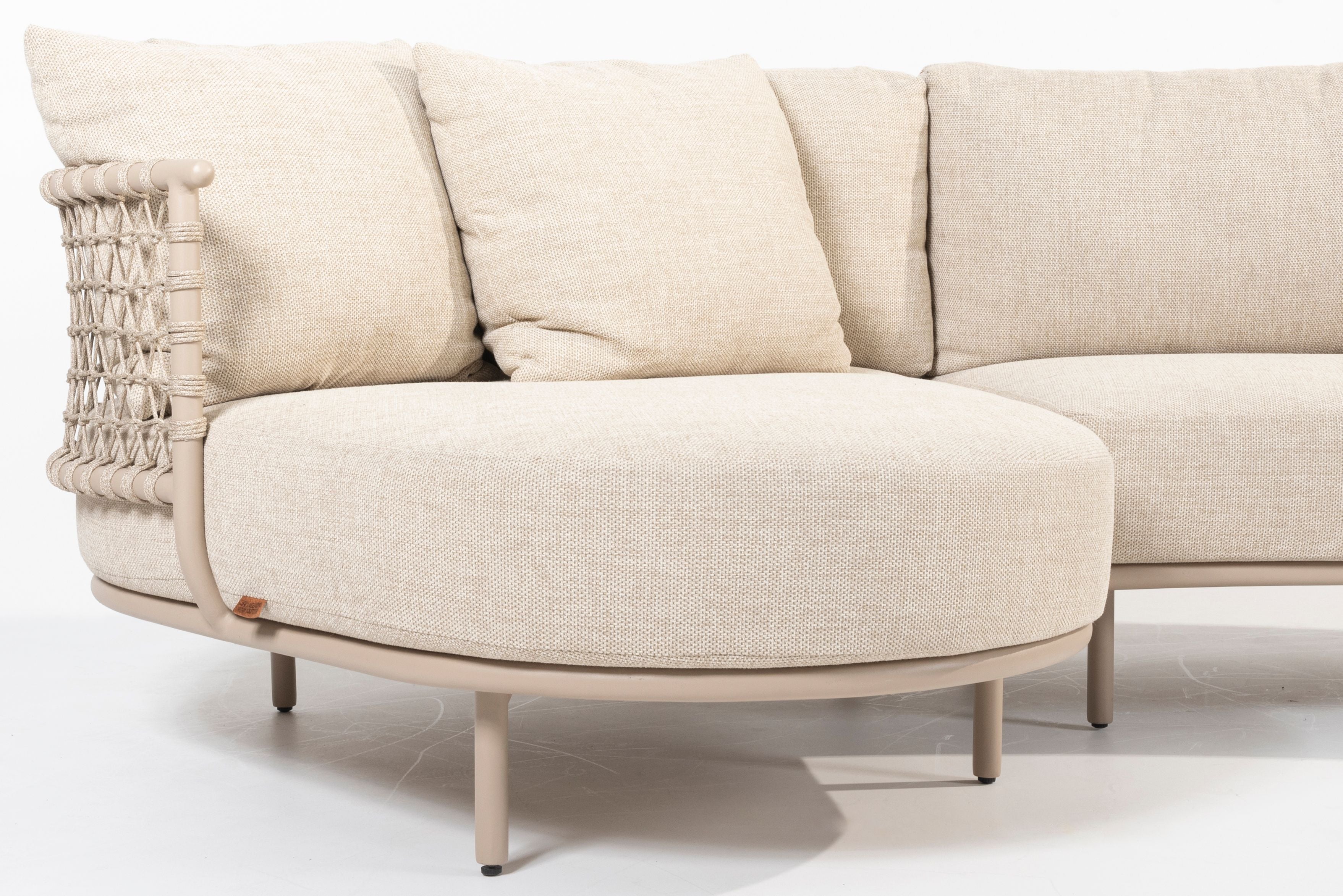 4 Seasons Outdoor Sardinia Chaise Lounge Corner with Cushions - Rope Design