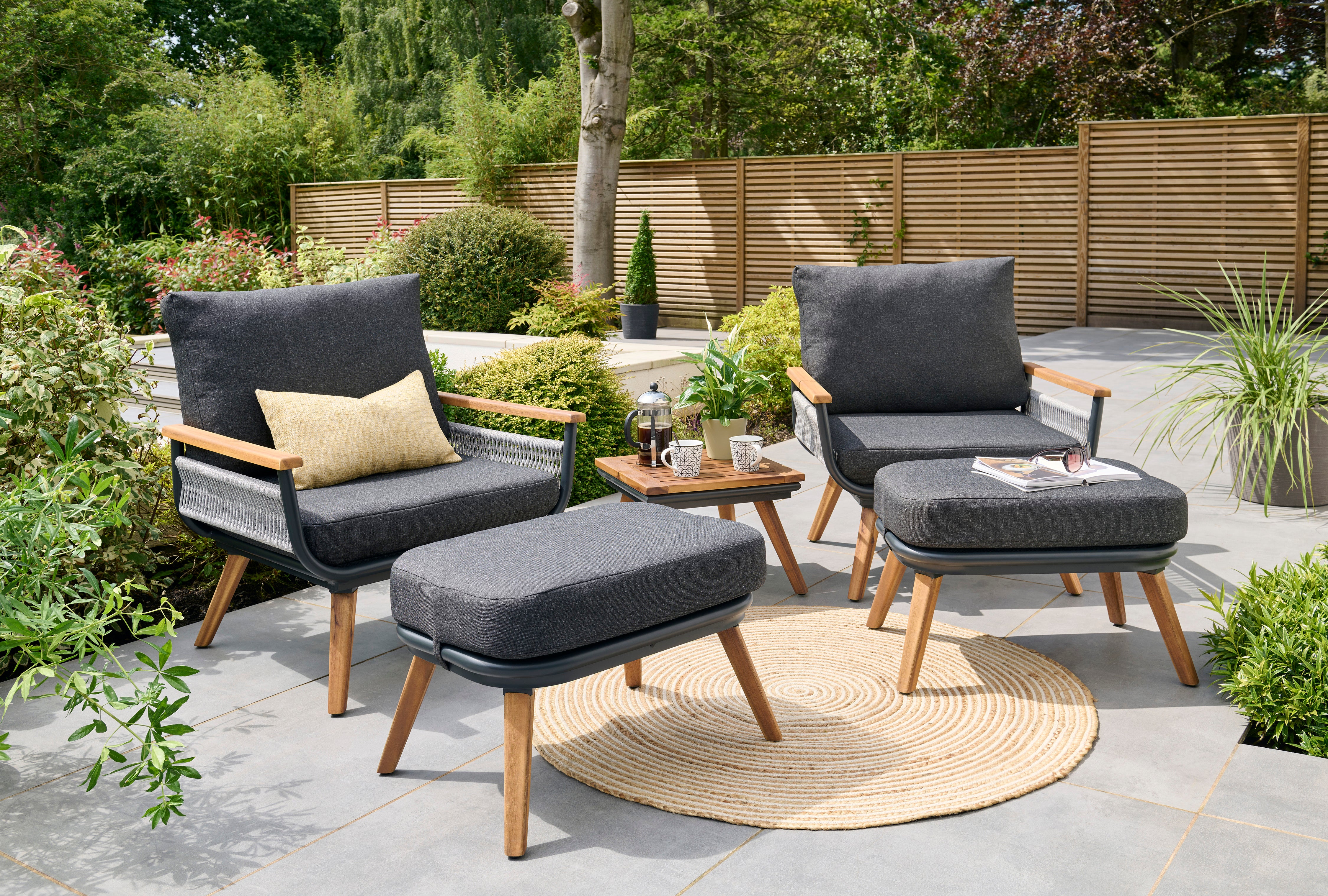 Norfolk Leisure Kimora Relax Bistro Set with Footstools