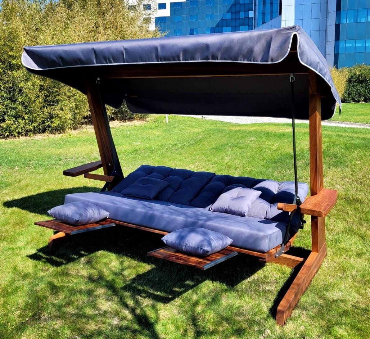 Norfolk Leisure St Andrews 2600 Three Seater Swing Seat with Retractable Leg Rests & Side Table