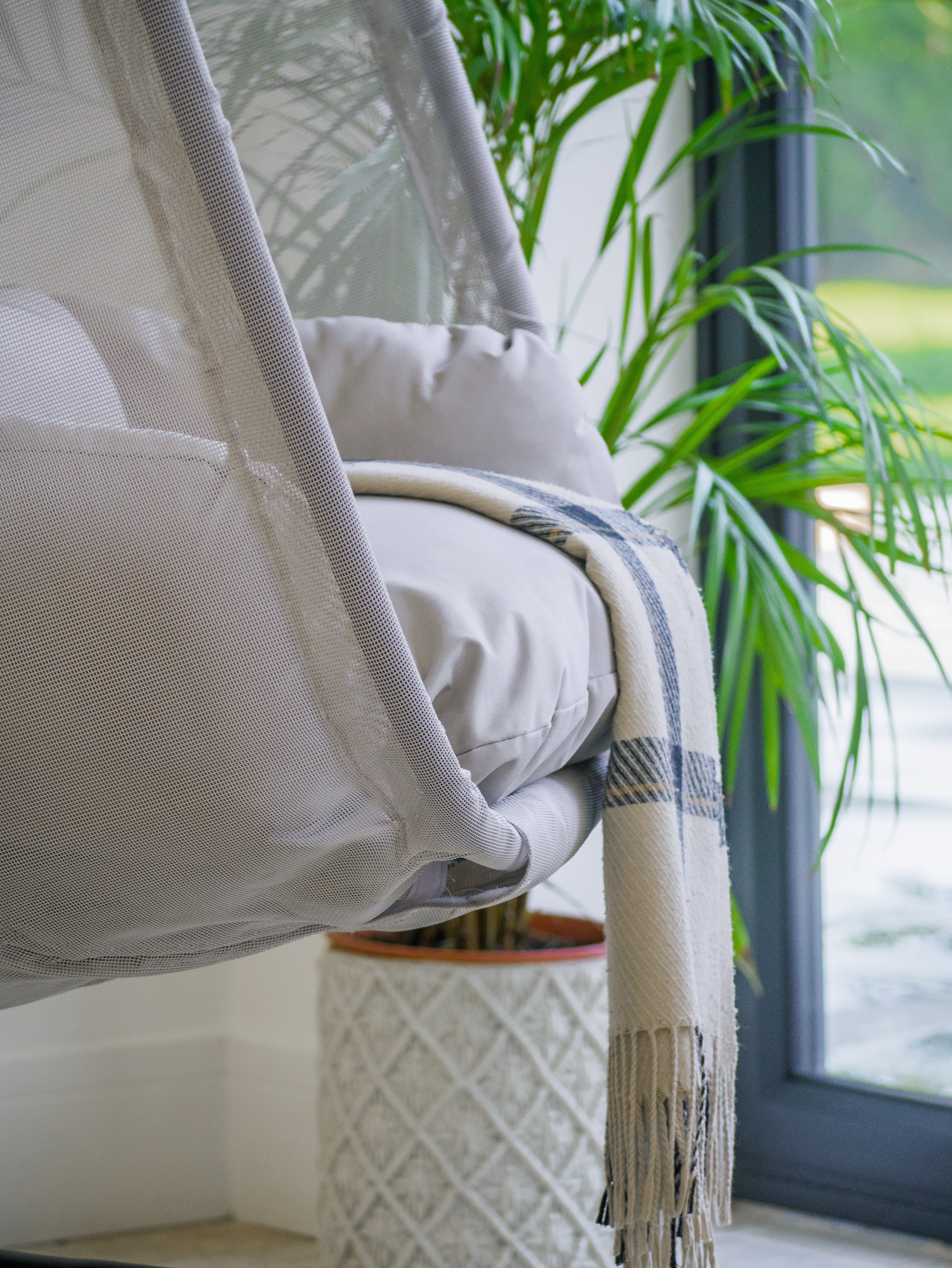 Norfolk Leisure Folding Textilene Hanging Cocoon - Grey