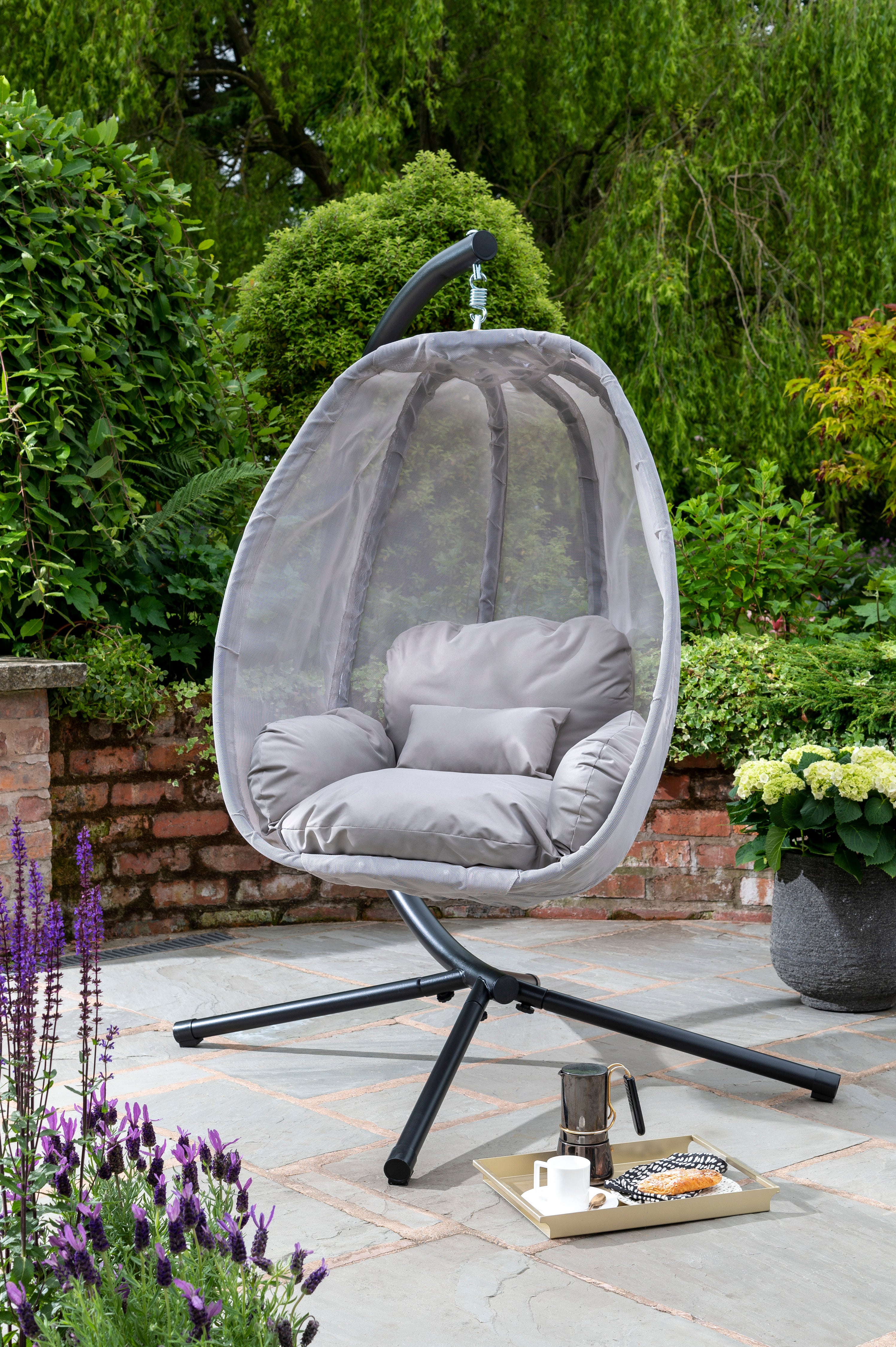 Norfolk Leisure Folding Textilene Hanging Cocoon - Grey
