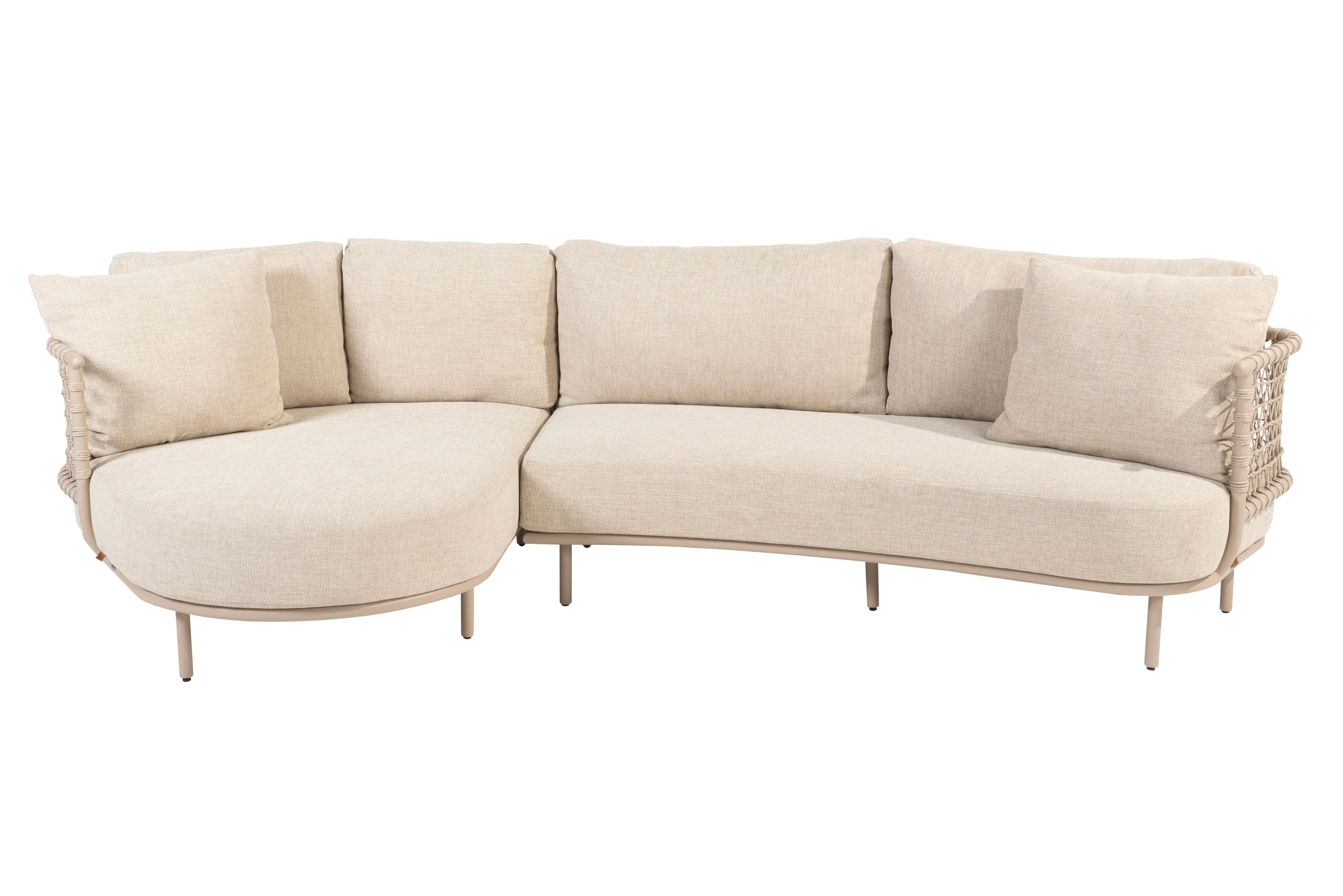 4 Seasons Outdoor Sardinia Chaise Lounge Corner with Cushions - Rope Design