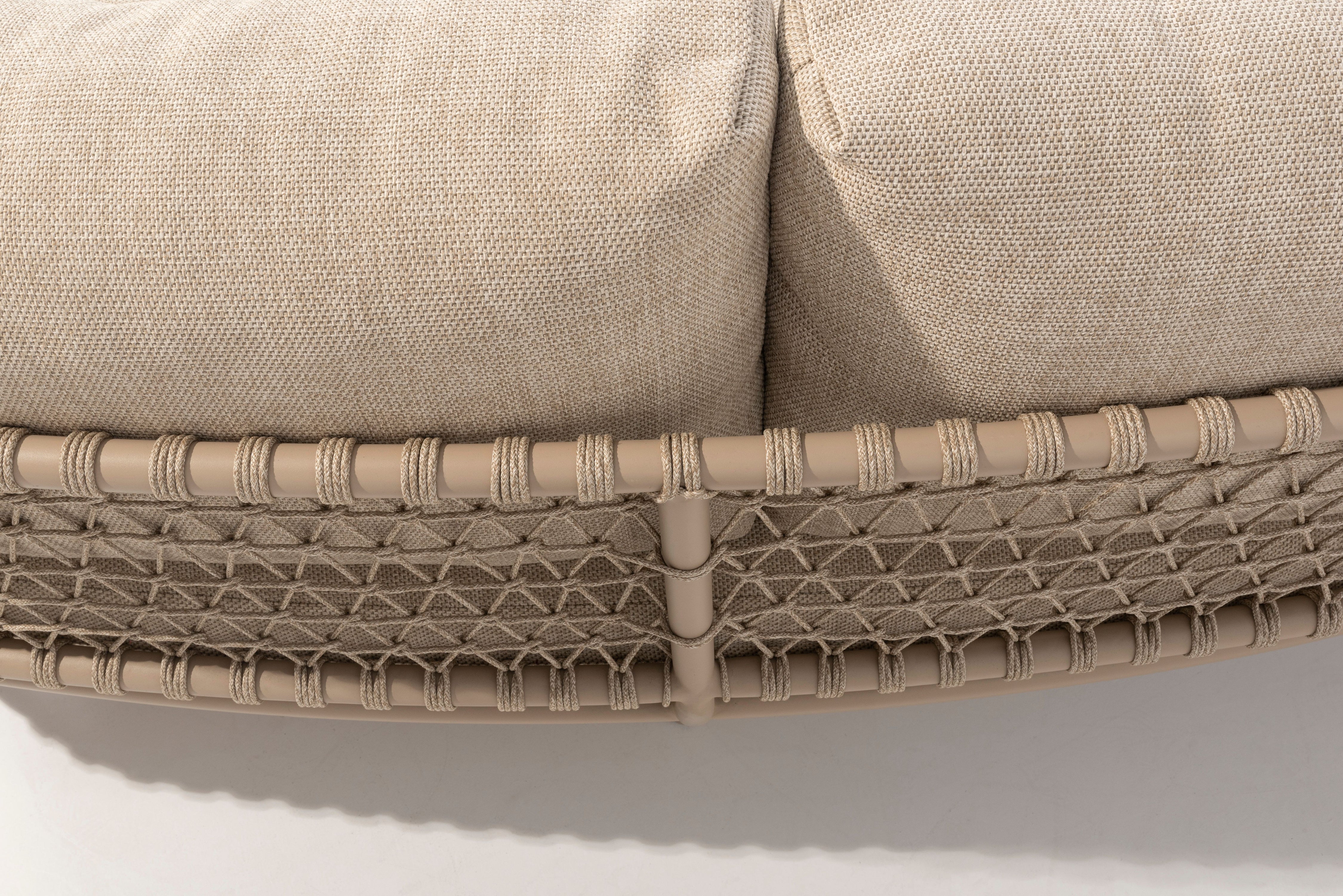 4 Seasons Outdoor Sardinia Chaise Lounge Corner with Cushions - Rope Design
