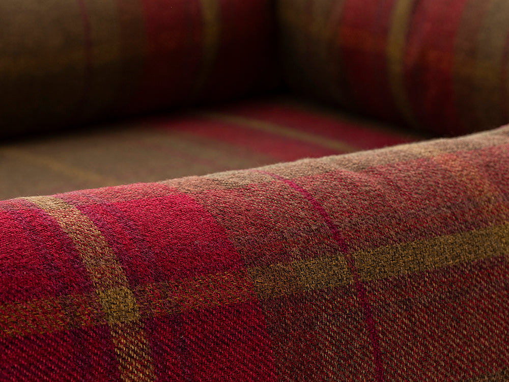 Pet Luxury Bolster Rectangular Dog Bed 3 Sizes in our Avondale in Signature Tartan: Brown-Burgundy-Rust