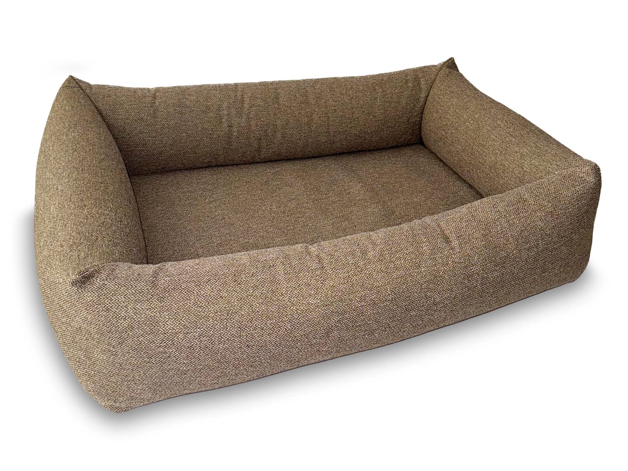 Bolster Rectangular Orthopaedic Dog Bed Fully Washable with Zips and 4 Firm Bolster Tubular Sides 3 Sizes in Orkney Taupe