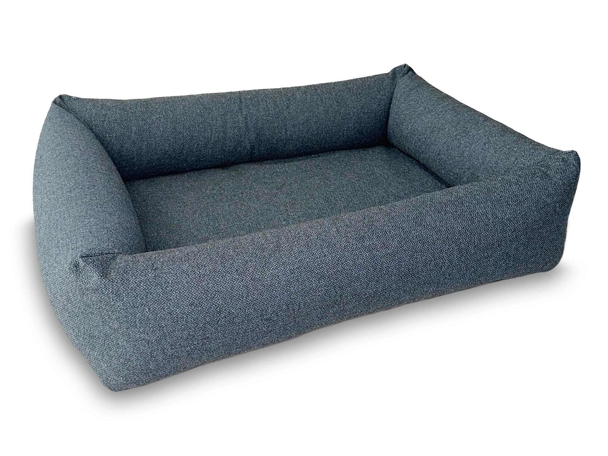 Bolster Rectangular Orthopaedic Dog Bed Fully Washable with Zips and 4 Firm Bolster Tubular Sides 3 Sizes in Orkney Ocean Blue