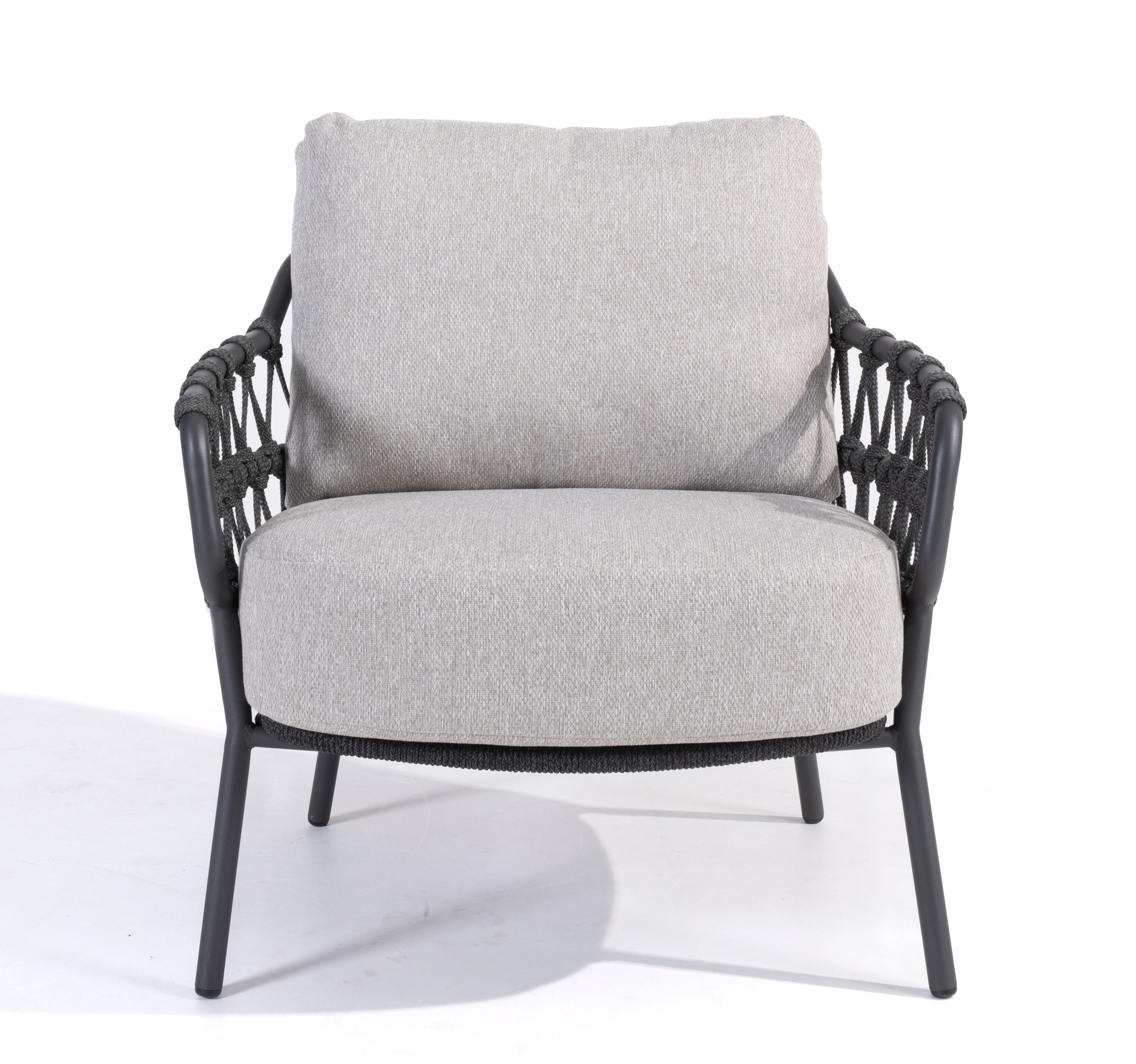4 Seasons Outdoor Calpi Six Seater Low Dining Set with Ambassador 280cm Rectangular Dining Table - Rope Design