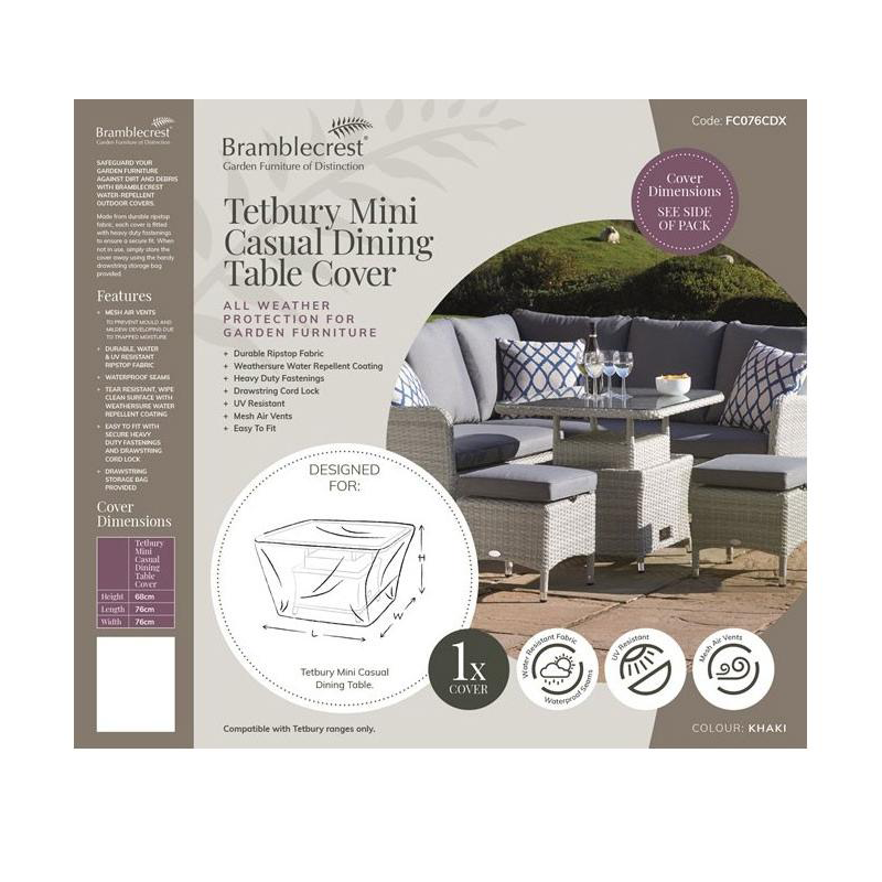 Bramblecrest Tetbury Mini Casual Dining Table Cover L76xW76xH68 - FC076CDX