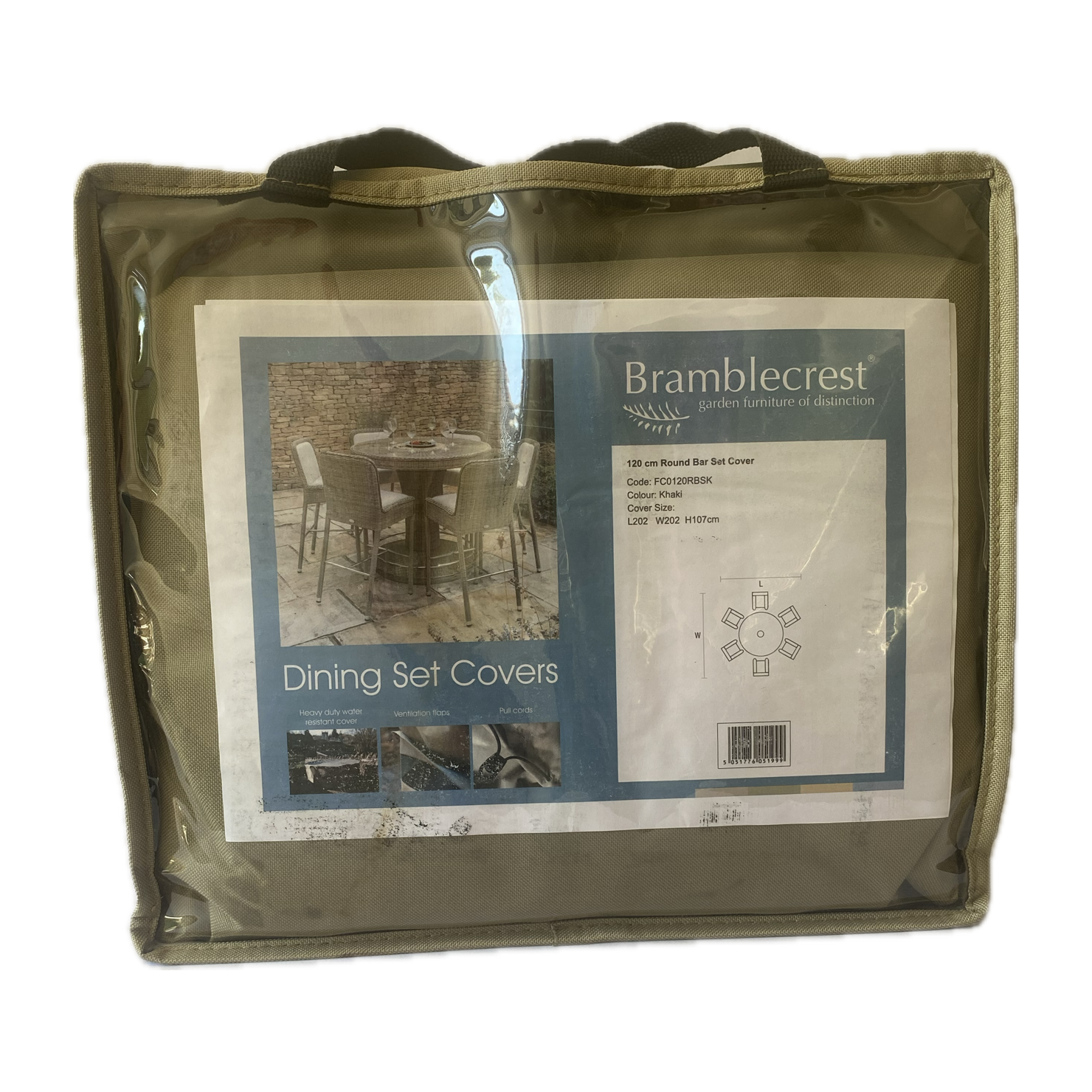Bramblecrest 120cm Round L202xW202xH107cm Bar Set Cover - FC0120RBSK