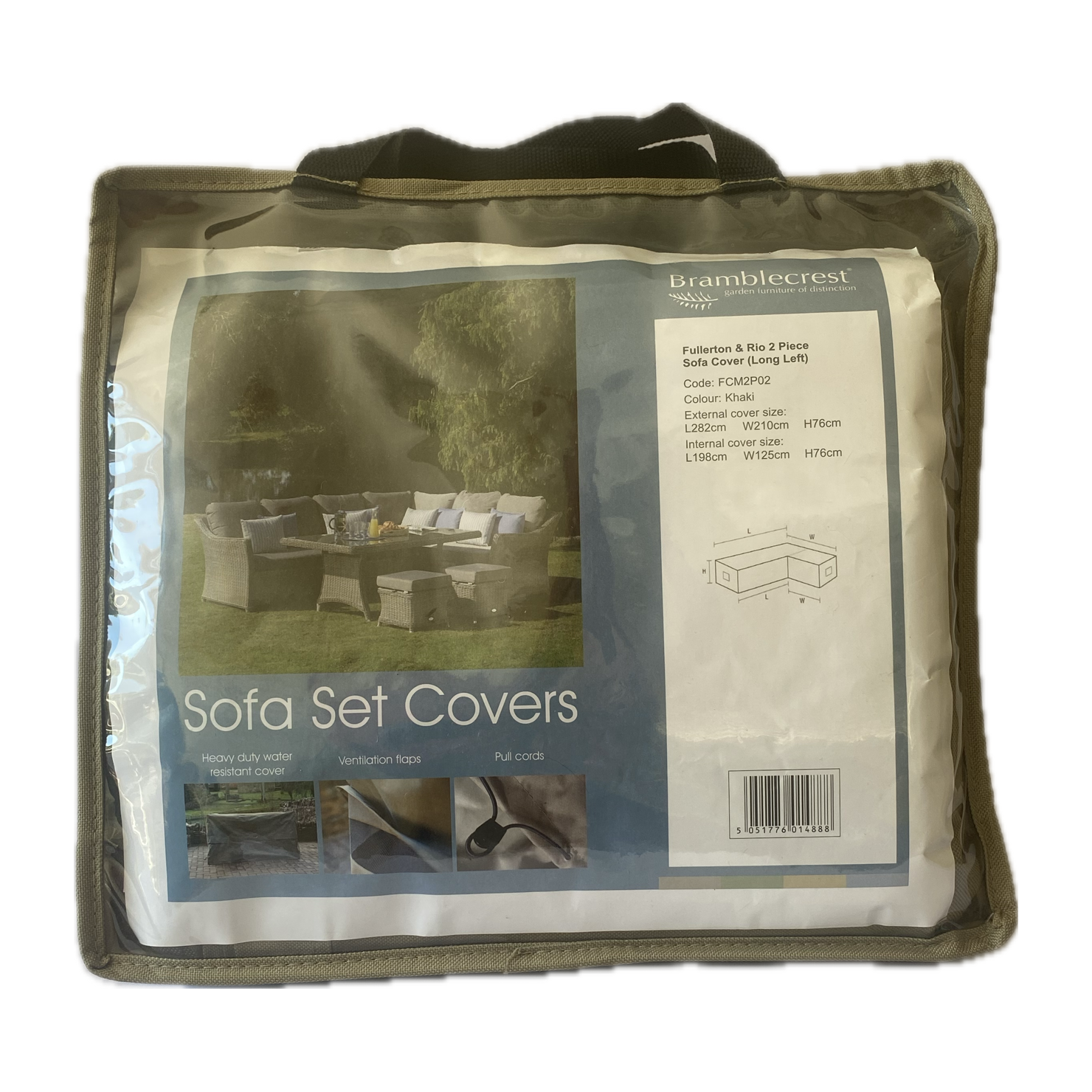 Bramblecrest Fullerton & Rio 2 Piece Sofa Cover L282xW210xH76 (Long Left) - FCM2P02