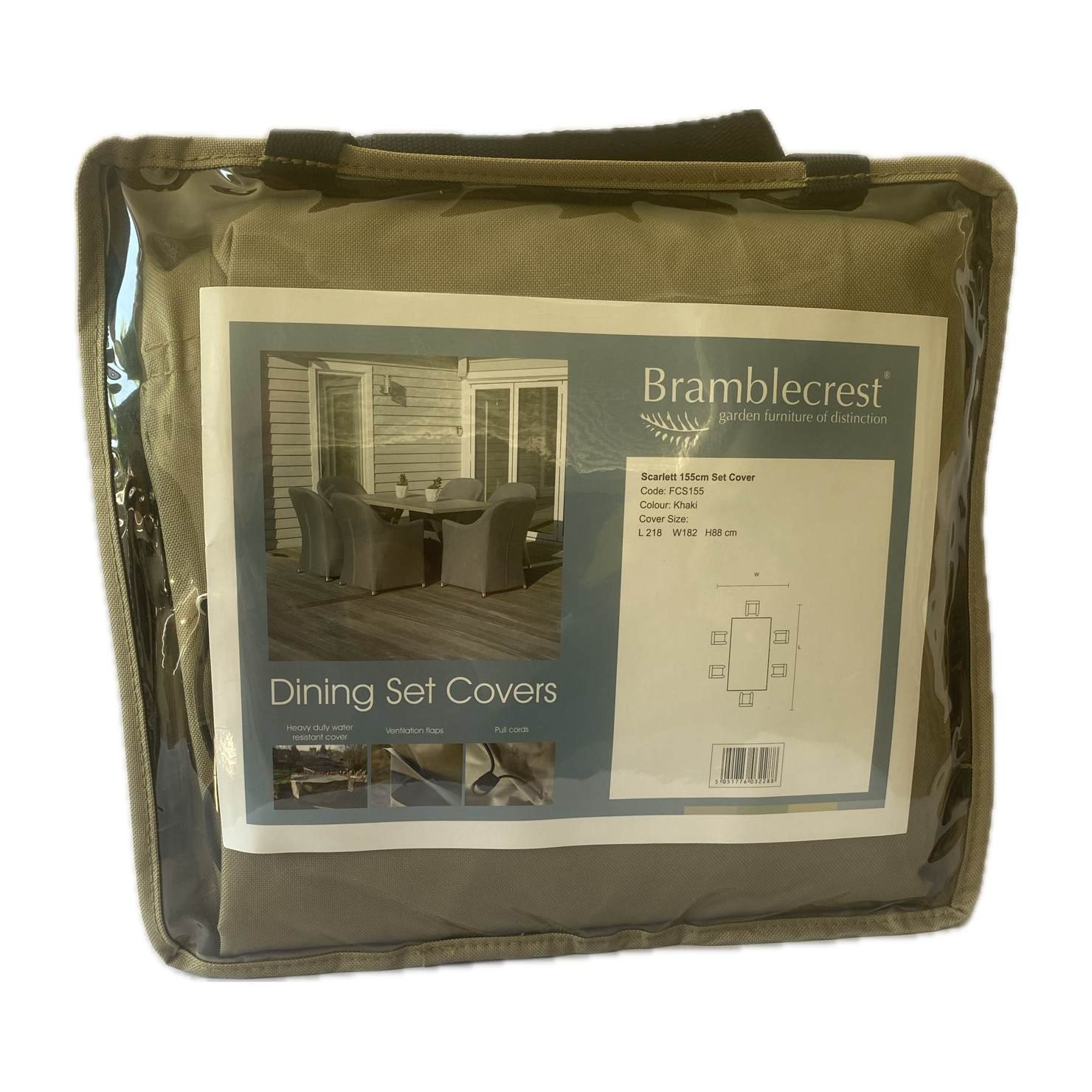 Bramblecrest Scarlett Rectangular 218x182x88cm Set Dining Set Cover - FCS155