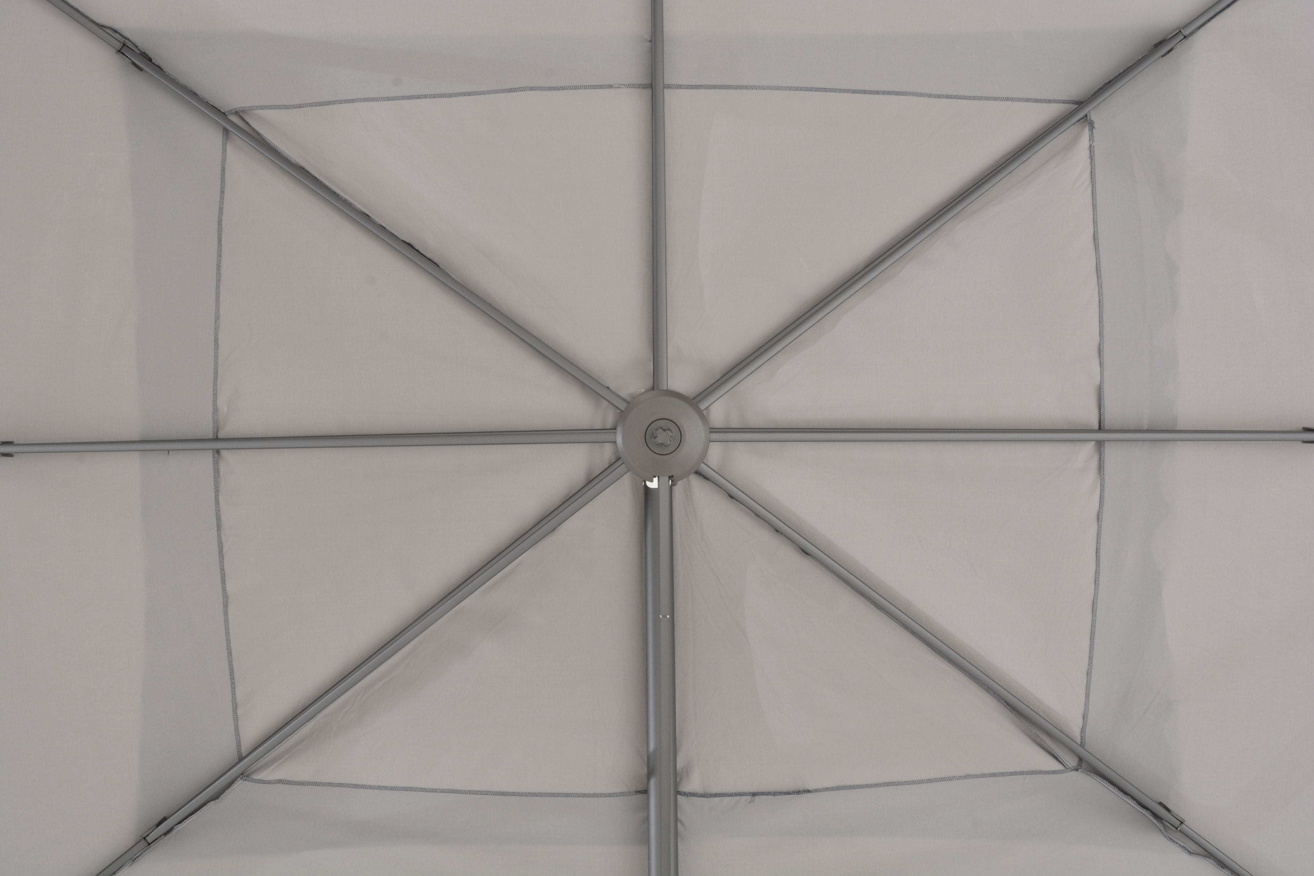 4 Seasons Outdoor Hacienda 4m x 3m Parasol in Charcoal with Cross Frame and Wheels