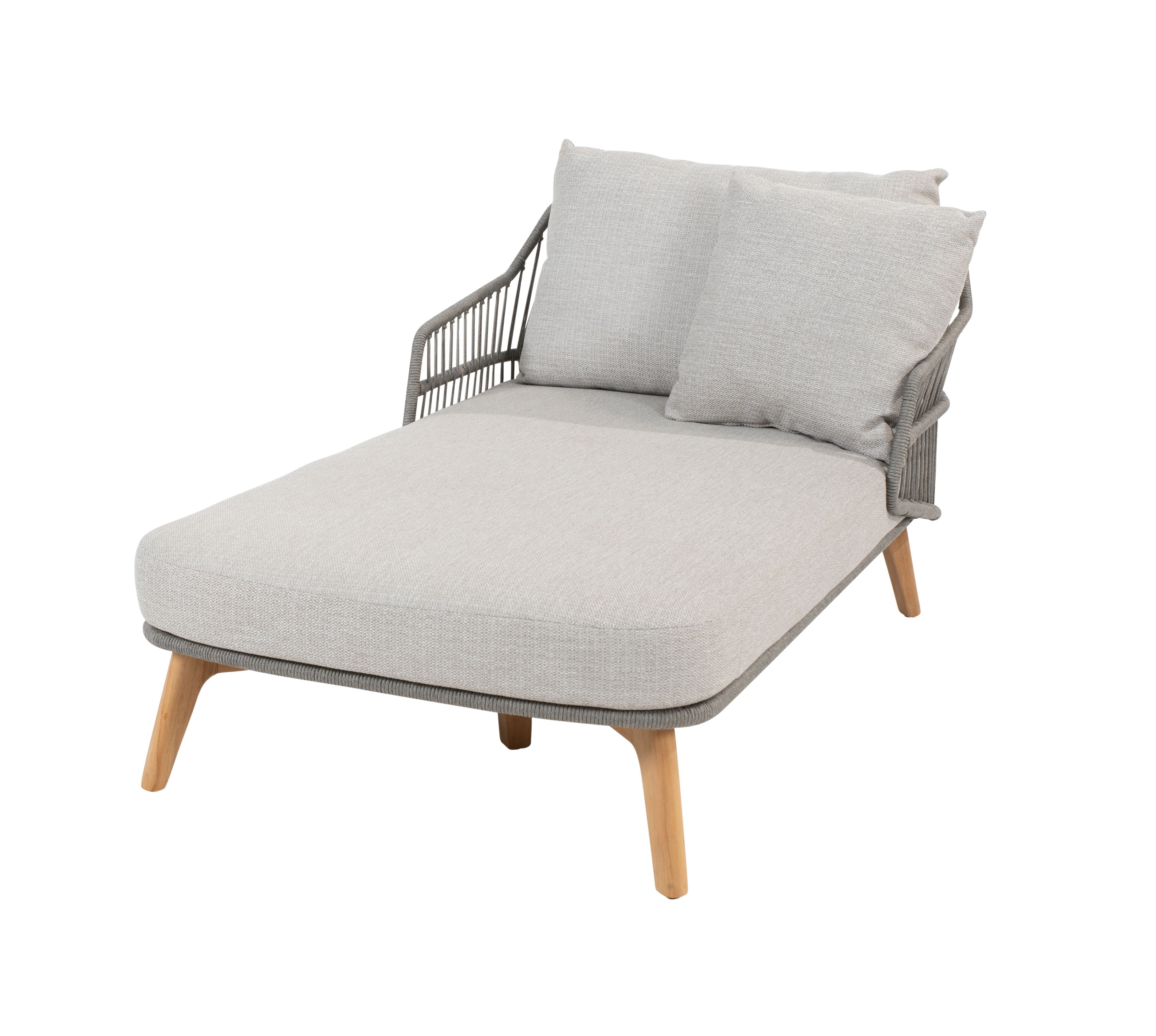 4 Seasons Outdoor Ancora Single Sunbed with Cushions - Rope Design