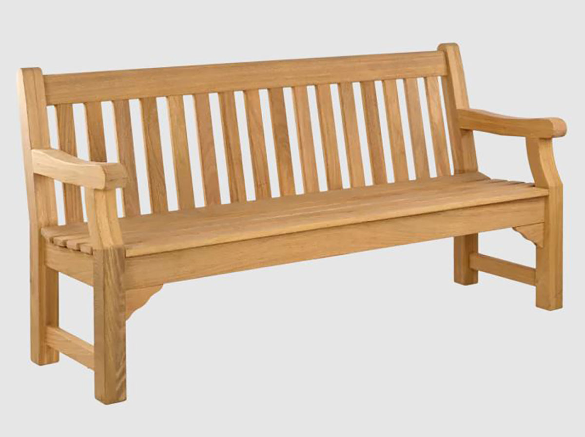 Alexander Rose 6ft Roble Park Garden Bench - A Durable Hardwood Bench for Public Spaces