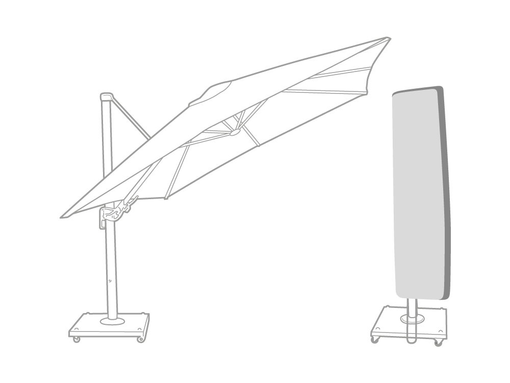 ClearSpell Premium Canti-Lever Parasol Cover Small Fully Waterproof with 5 Year Guarantee