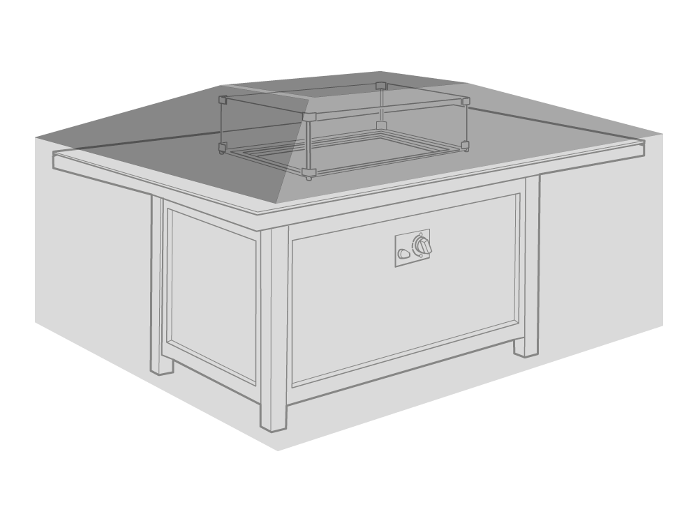 ClearSpell Rectangular Firepit Table Cover
