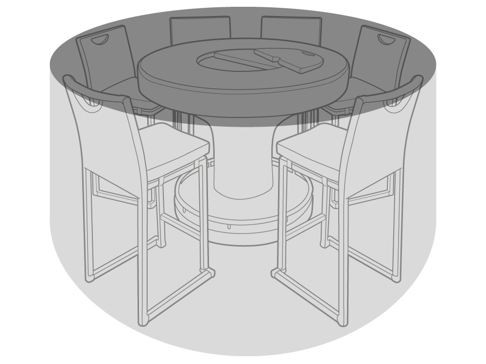 Clearspell Premium Round High Bar Furniture Set Cover 185cm x 110cm