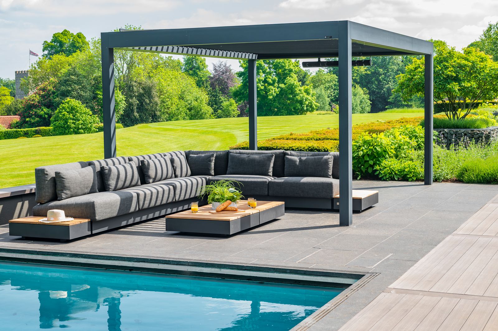 4 Seasons Outdoor Ibiza Large Corner Modular Set with Two Side and Two Coffee Tables