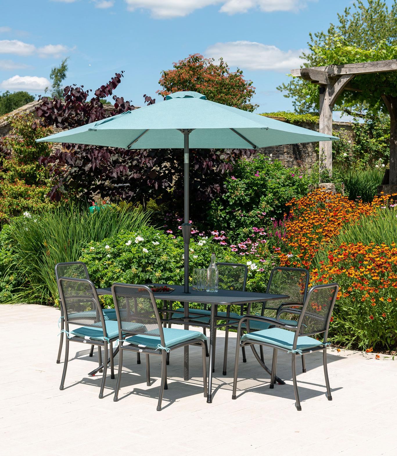 Alexander Rose Portofino Dining Set - Rectangular 6 Seater Woven Chairs