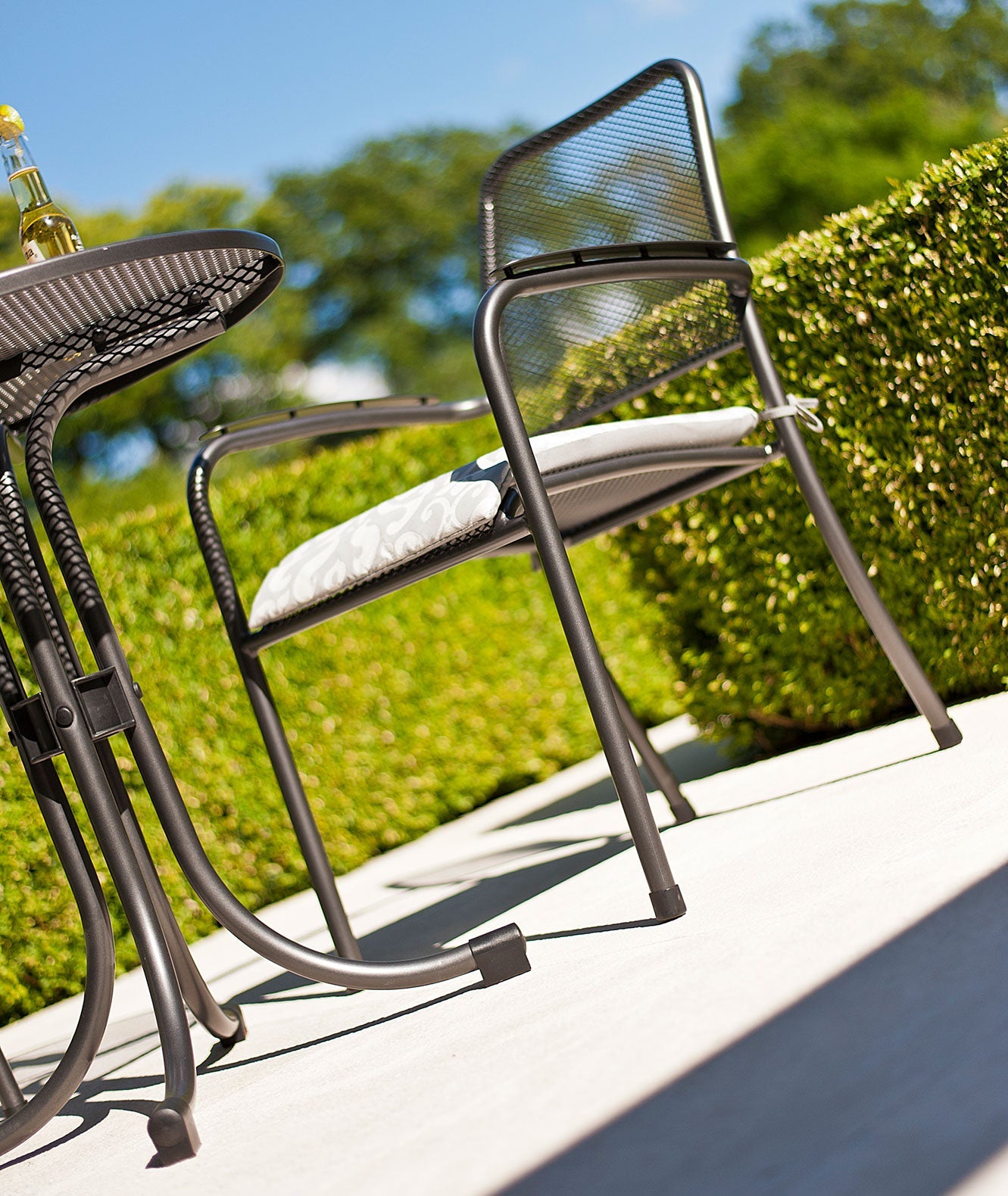 Alexander Rose Portofino Bistro Set - Square 70cm - Mesh Armchairs