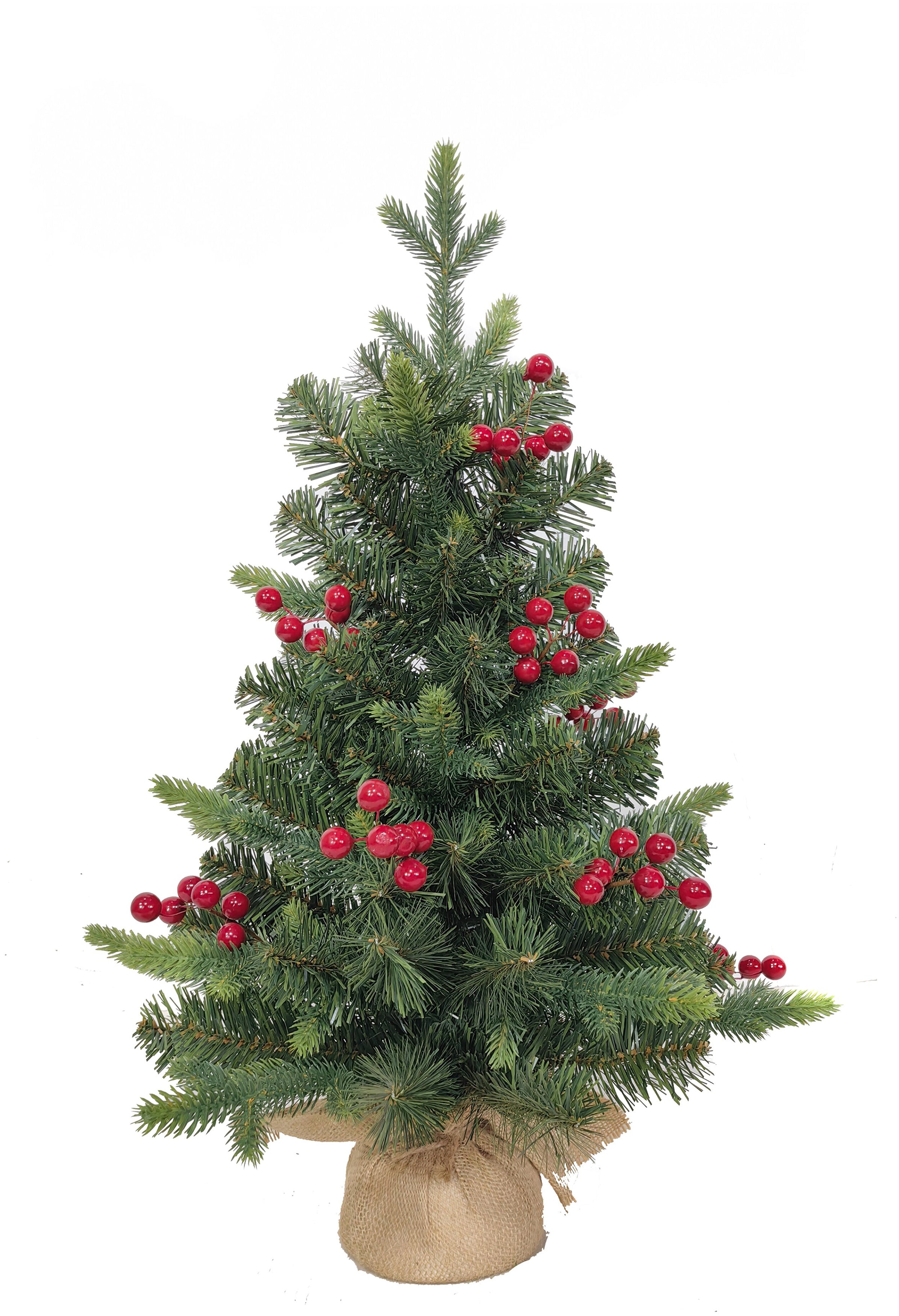 Bosk 2ft Berry Pine Artificial Christmas Tree in Burlap