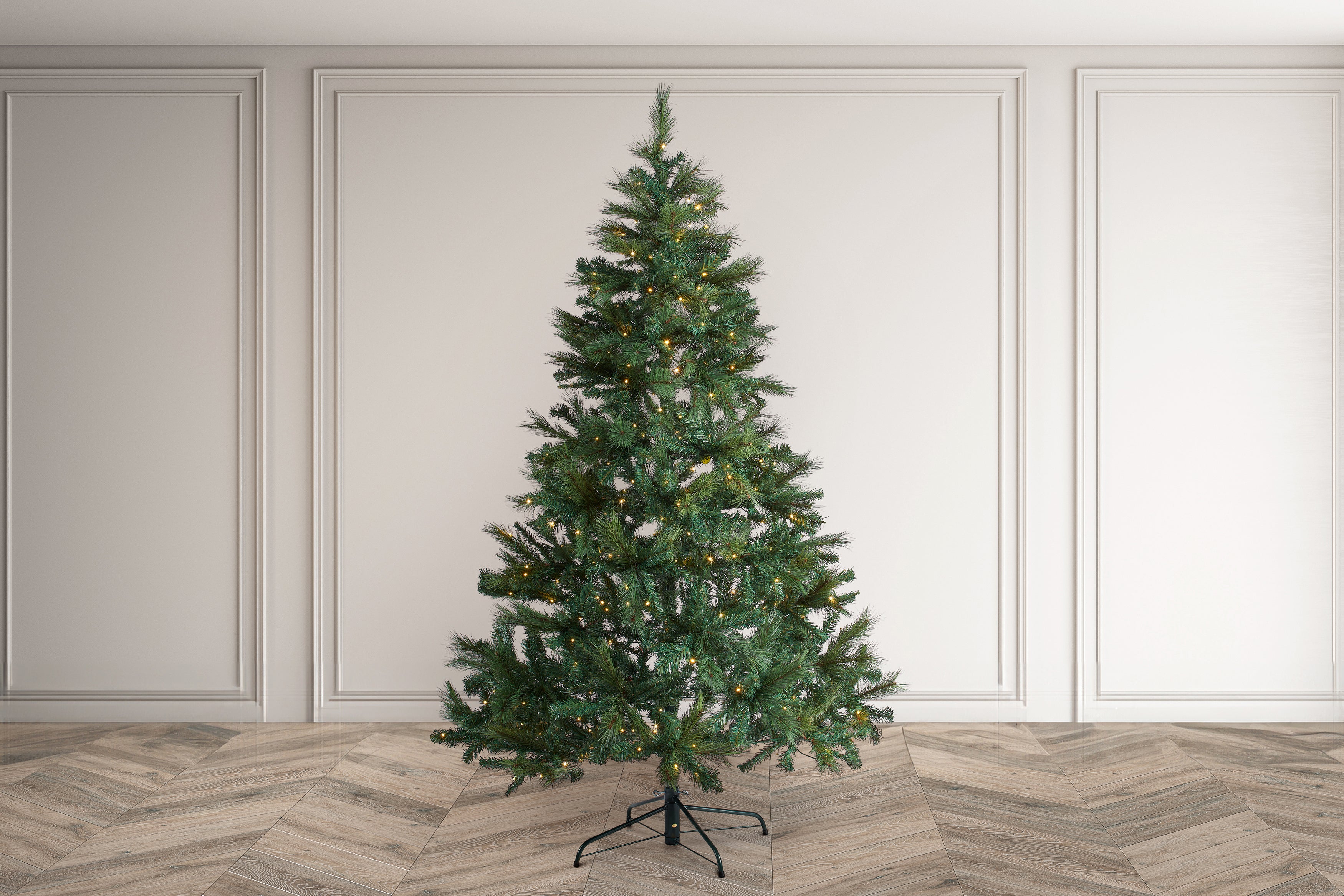 Bosk Burlingham Bristle Spruce Artificial Christmas Tree with Warm White and Multi Colour Lights
