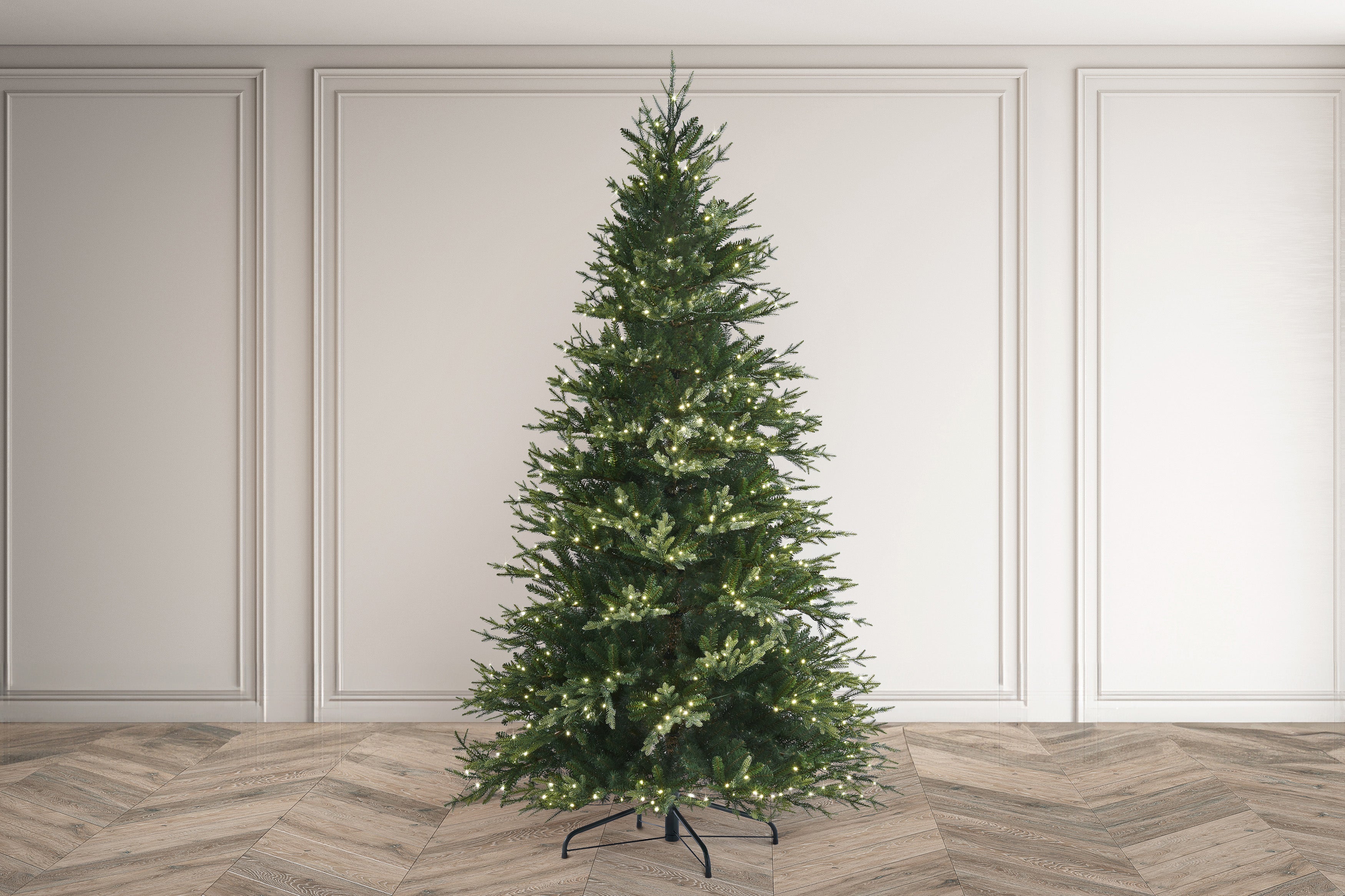 Bosk 7.5ft Pre-lit Elveden Fir Realistic Tips Artificial Christmas Tree with 650 LED Lights