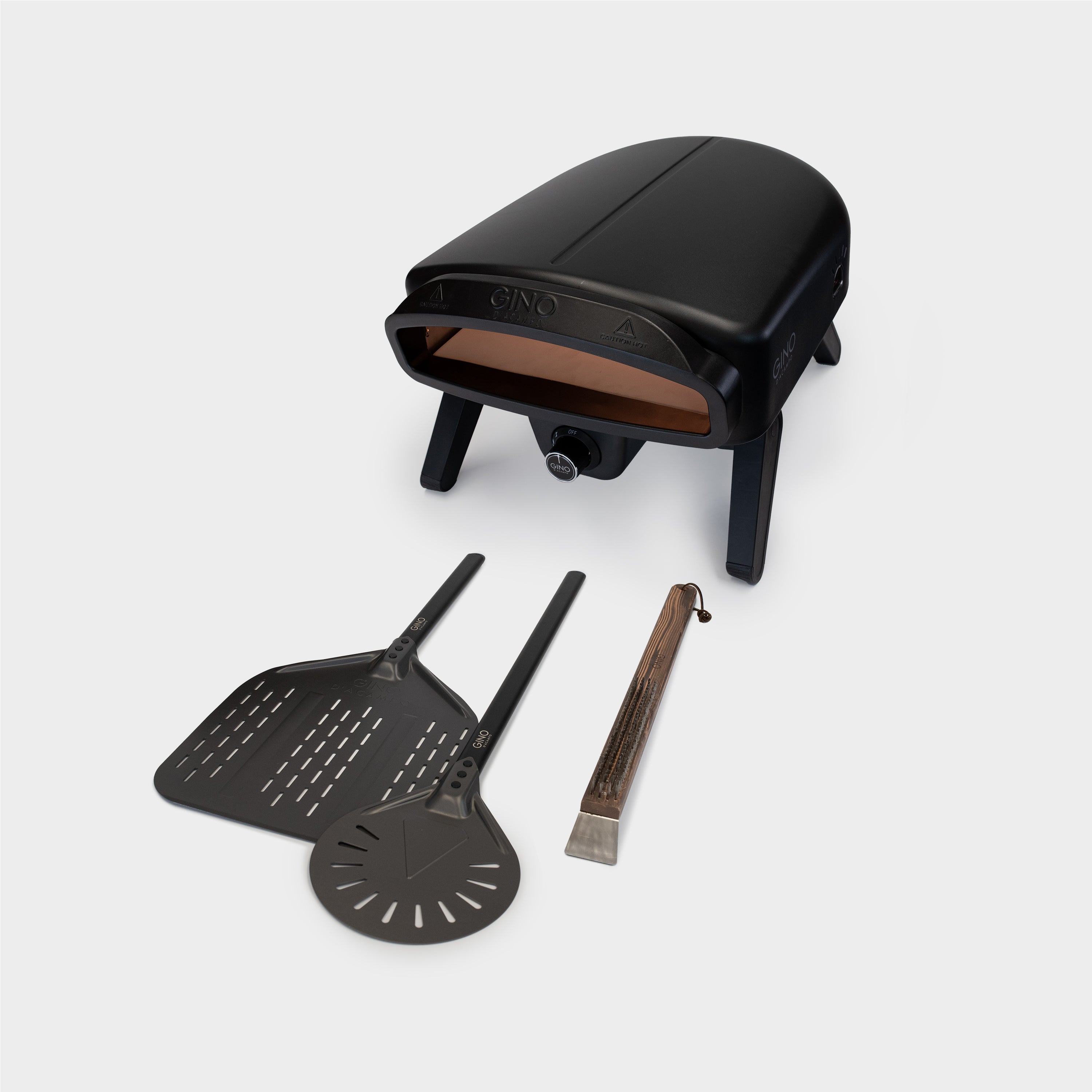 Gino D'Acampo Vesuvio Essential Pizza Oven Kit including Peel - Turner and Brush