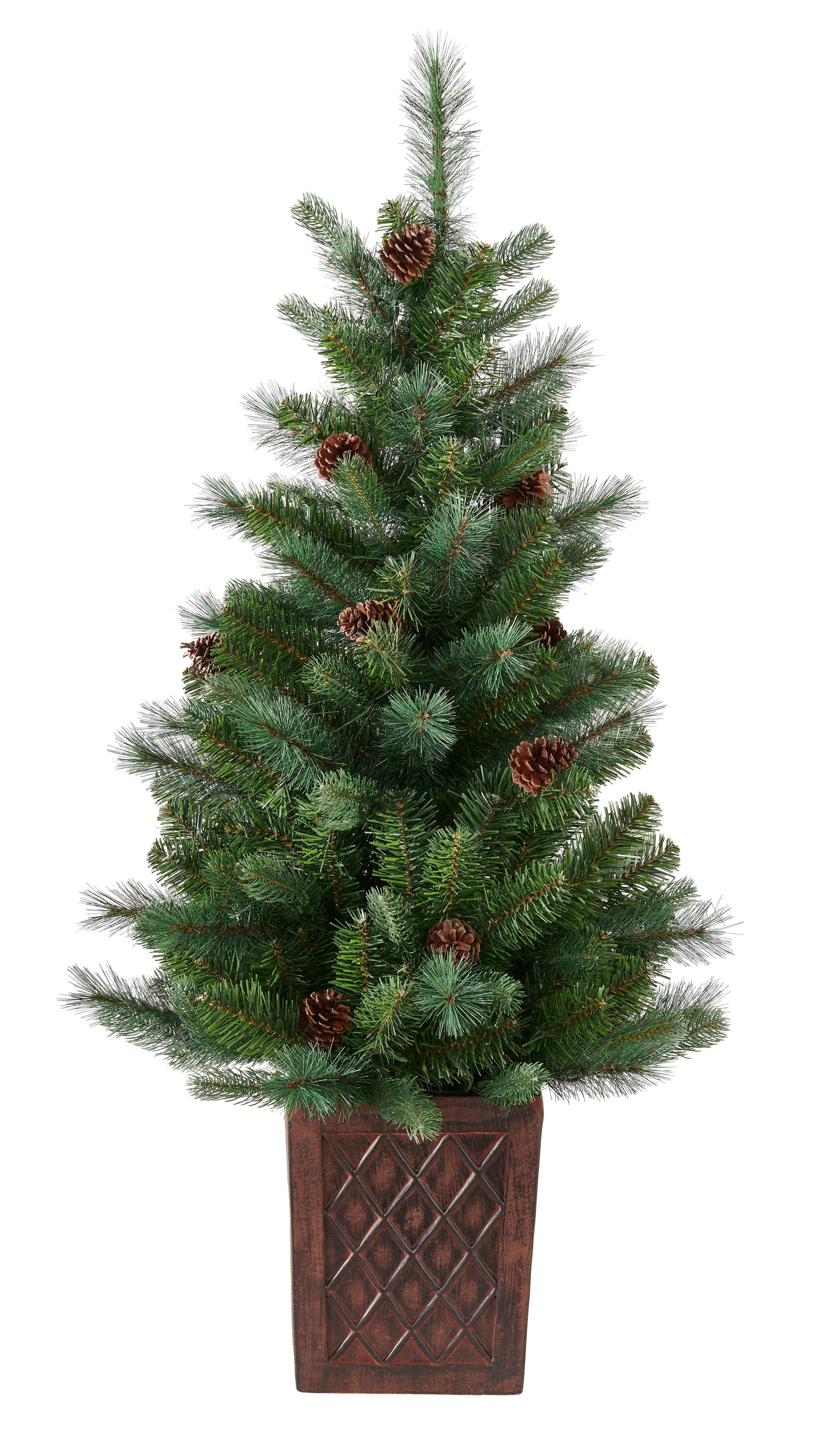 Bosk 4ft Hazelnut Pine Porch Potted Artificial Christmas Tree