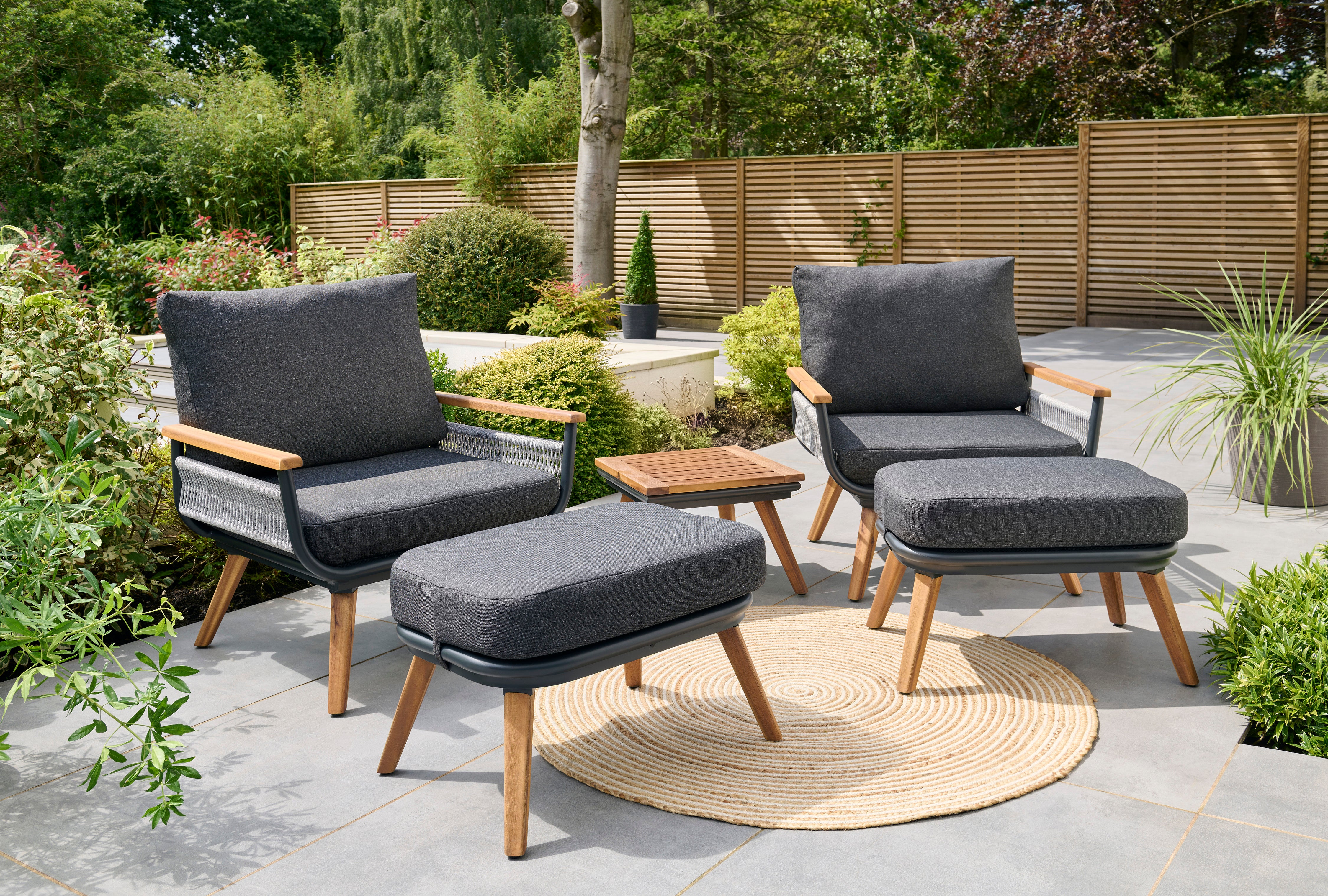 Norfolk Leisure Kimora Relax Bistro Set with Footstools