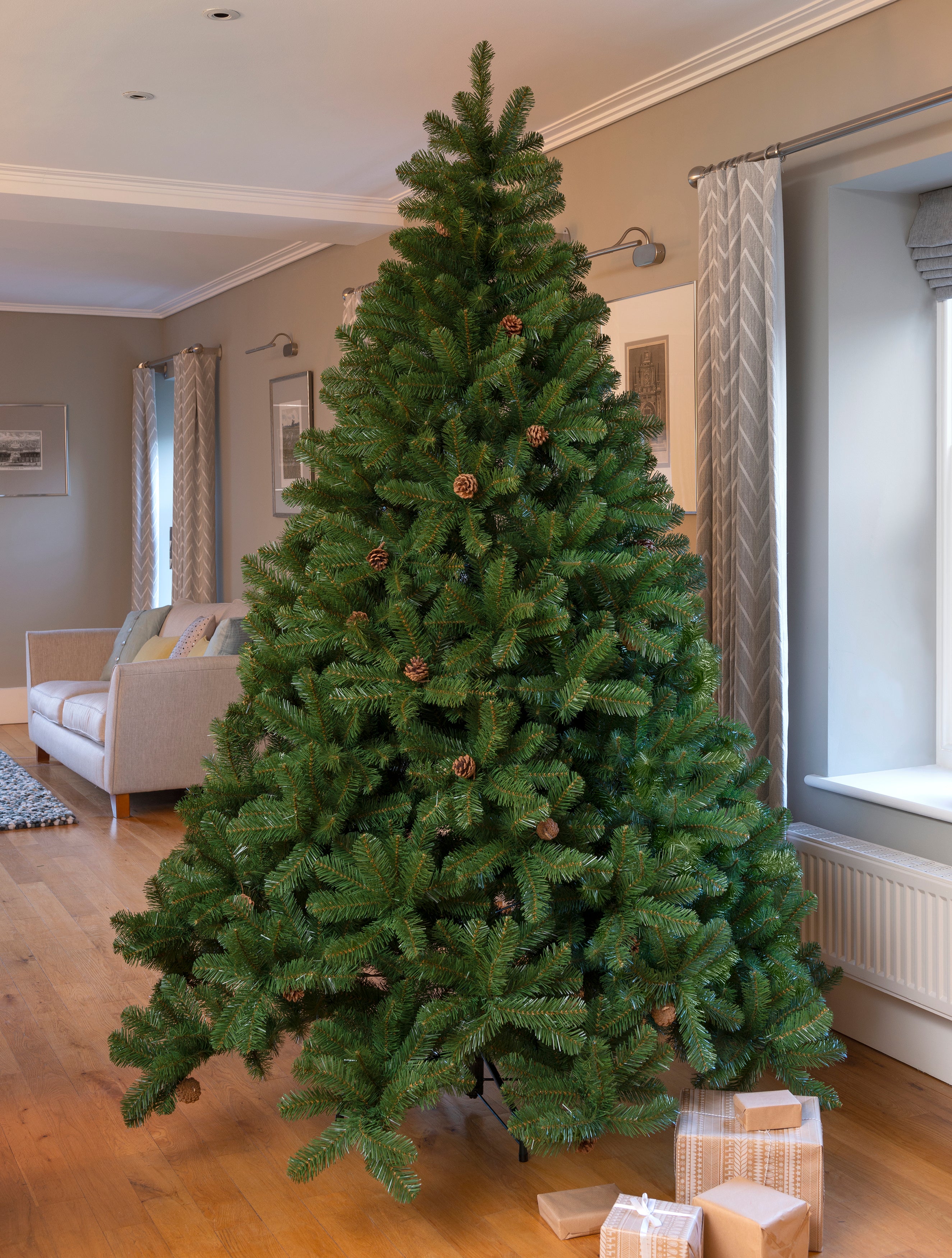 National Tree 7ft Linwood Artificial Christmas Tree with Cones