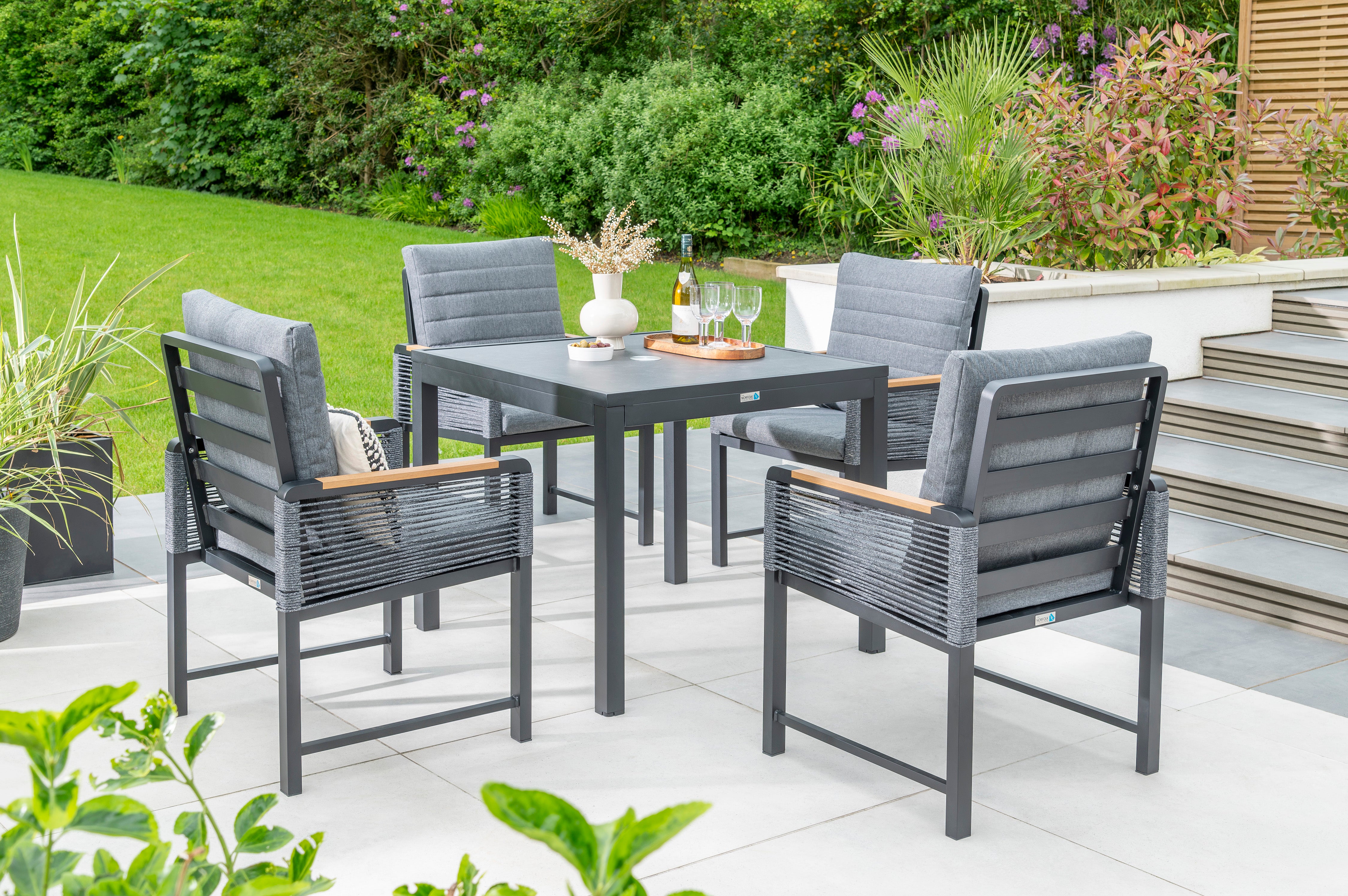 Norfolk Leisure Bellmount Four Seater Alumnium Dining Set