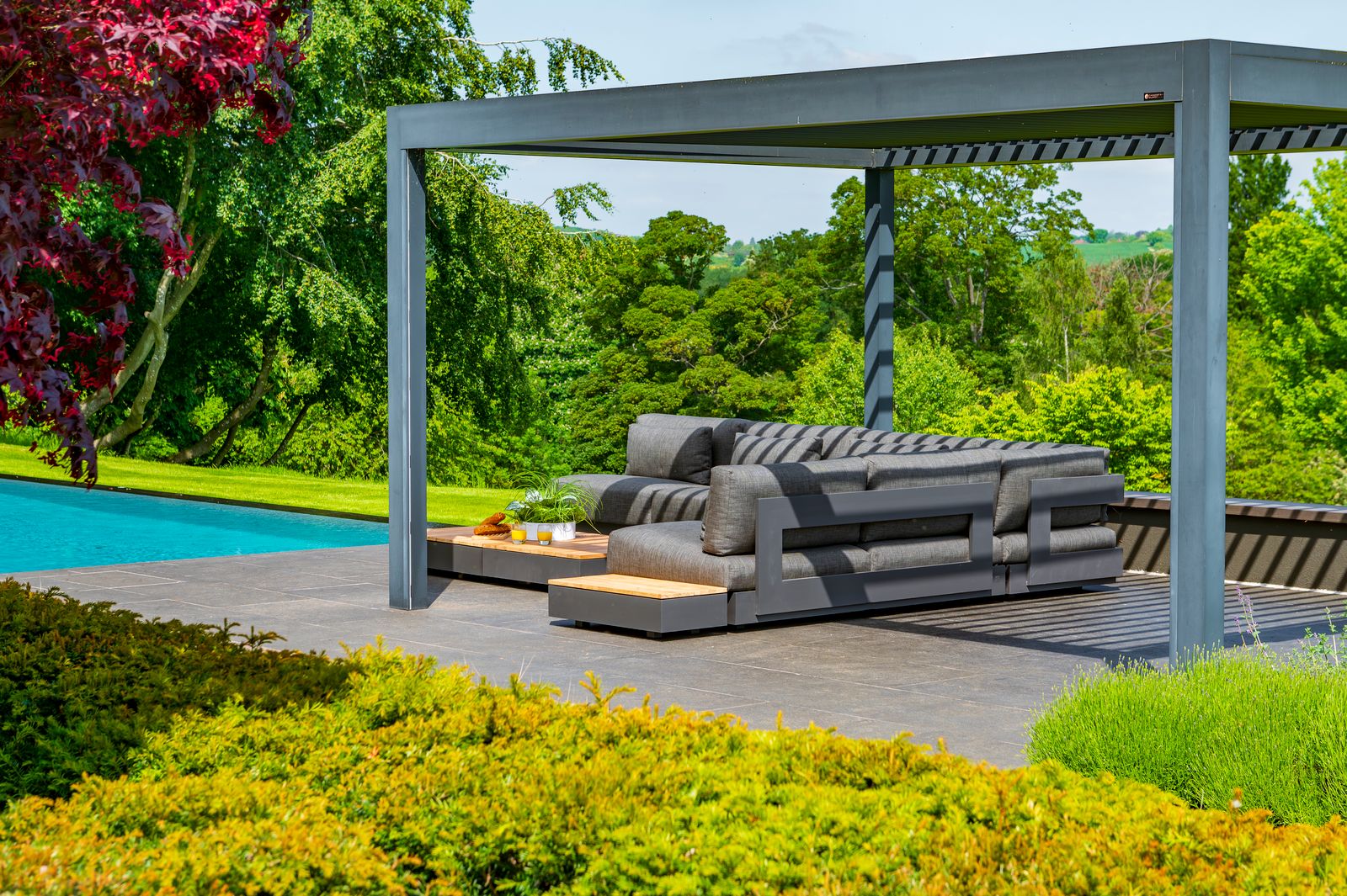 4 Seasons Outdoor Ibiza Large Corner Modular Set with Two Side and Two Coffee Tables