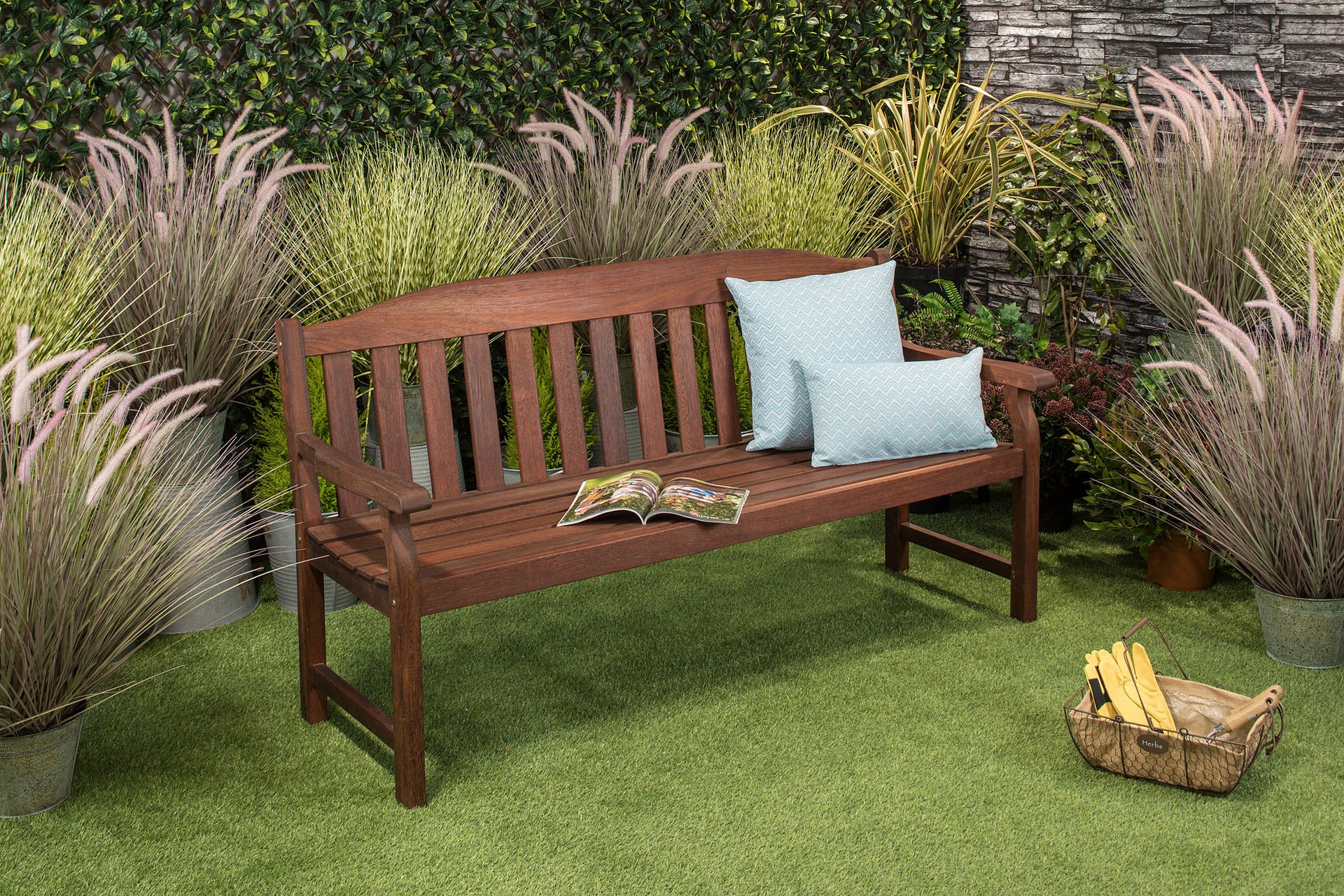 Seater Grove Park Bench 170cm Made from Kwila Hardwood