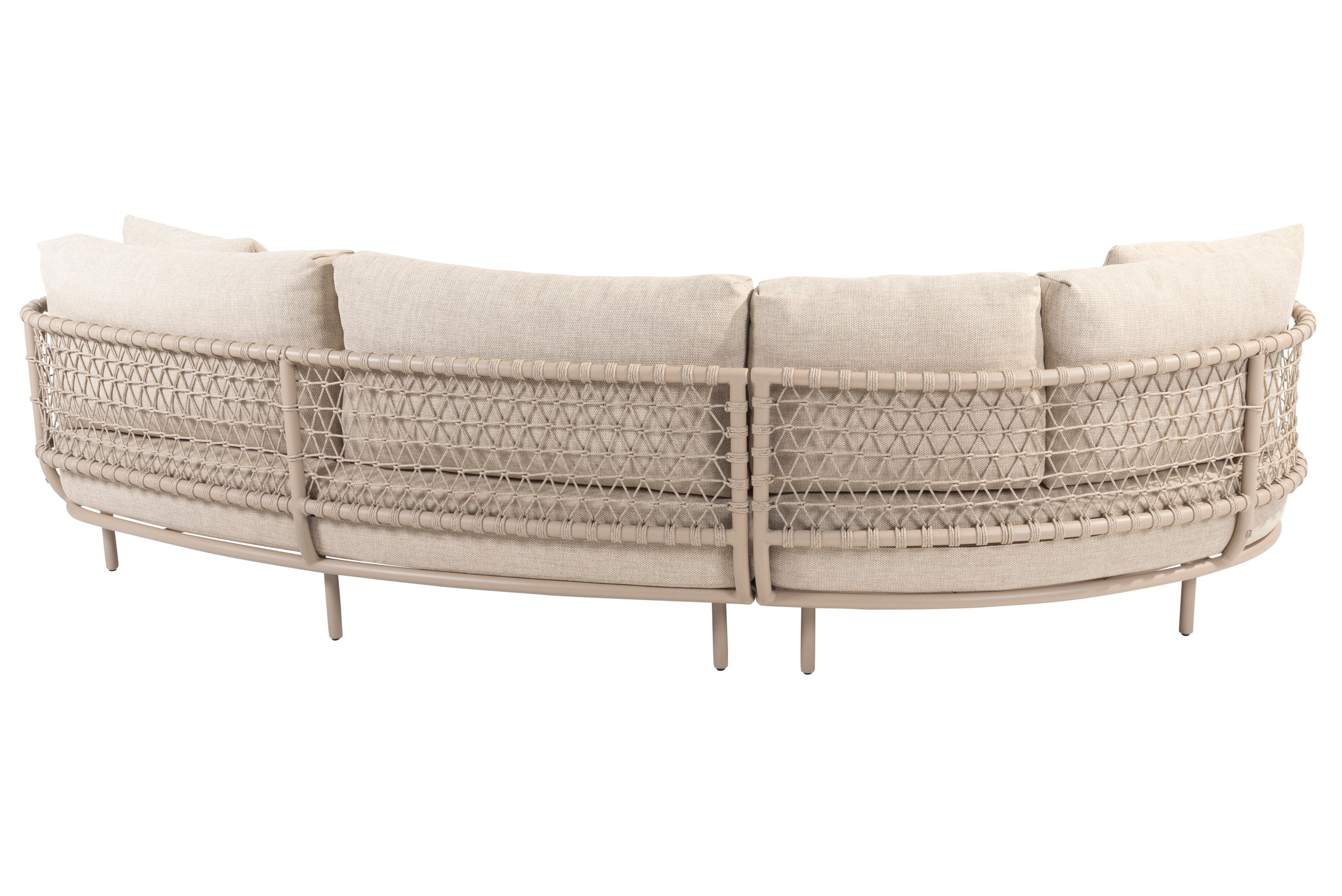 4 Seasons Outdoor Sardinia Chaise Lounge Corner with Cushions - Rope Design
