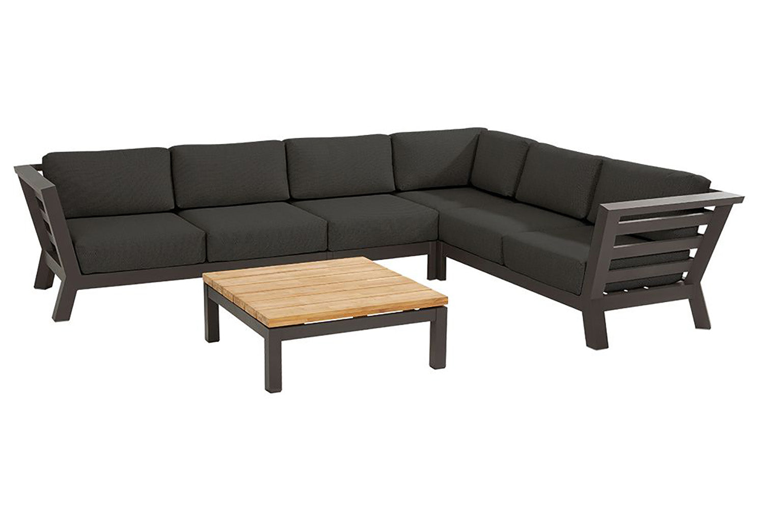 4 Seasons Outdoor Meteoro Large Garden Corner Sofa Set with 90cm Coffee Table and Arm Cushions