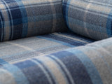 Pet Luxury Bolster Rectangular Dog Bed 3 Sizes in our Avondale in Signature Tartan: Blue-Grey-Navy