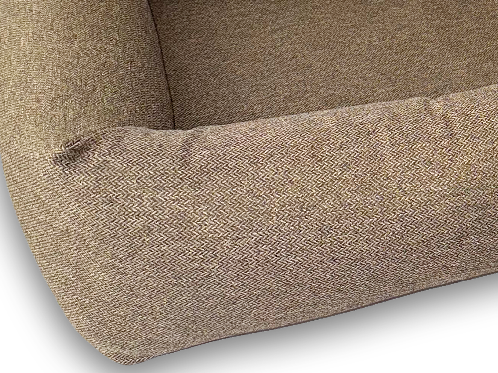 Bolster Rectangular Orthopaedic Dog Bed Fully Washable with Zips and 4 Firm Bolster Tubular Sides 3 Sizes in Orkney Taupe