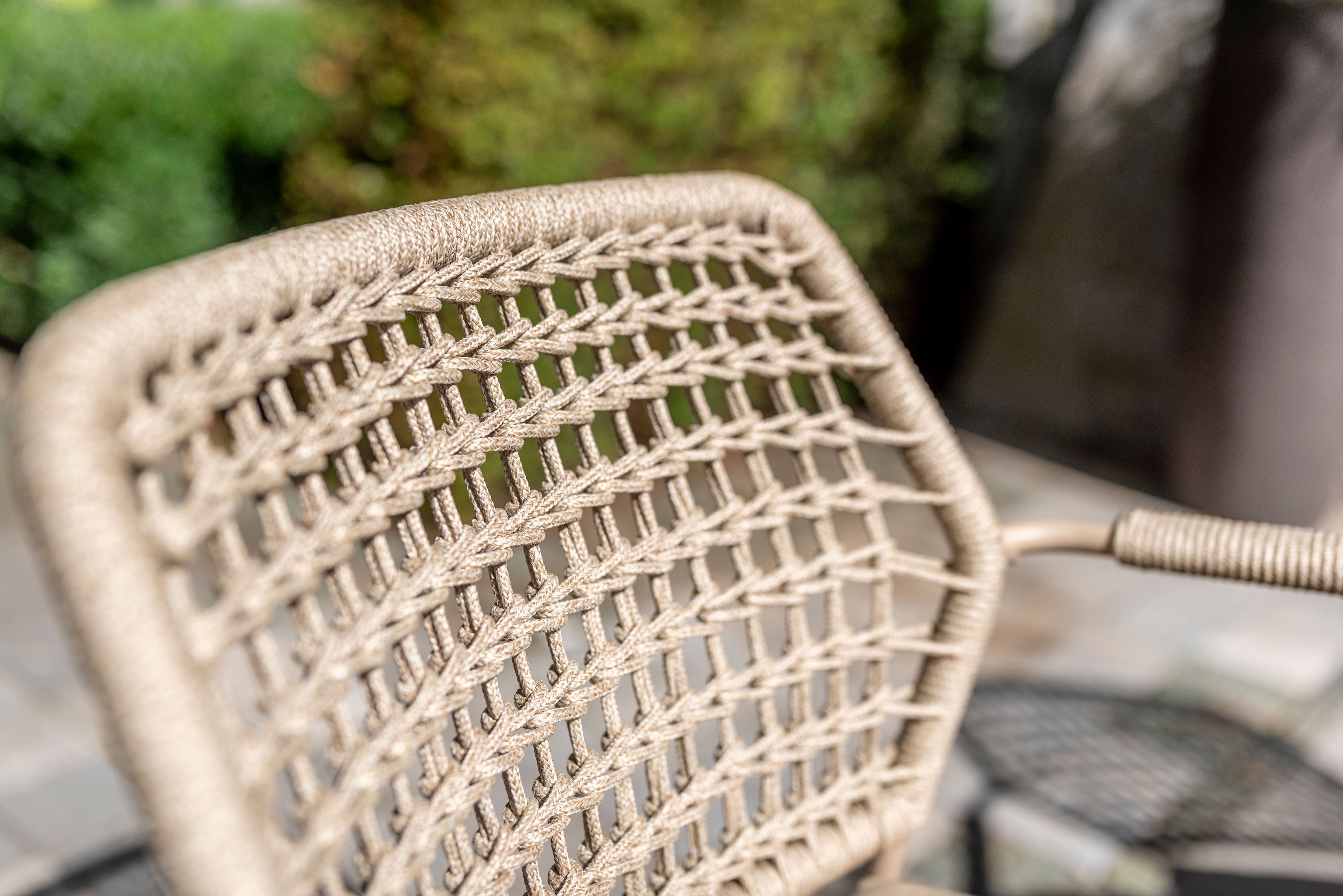 4 Seasons Outdoor Barista Six Seater Dining Set with 160cm Donato Dining Table with Lazy Susan - Rope Design